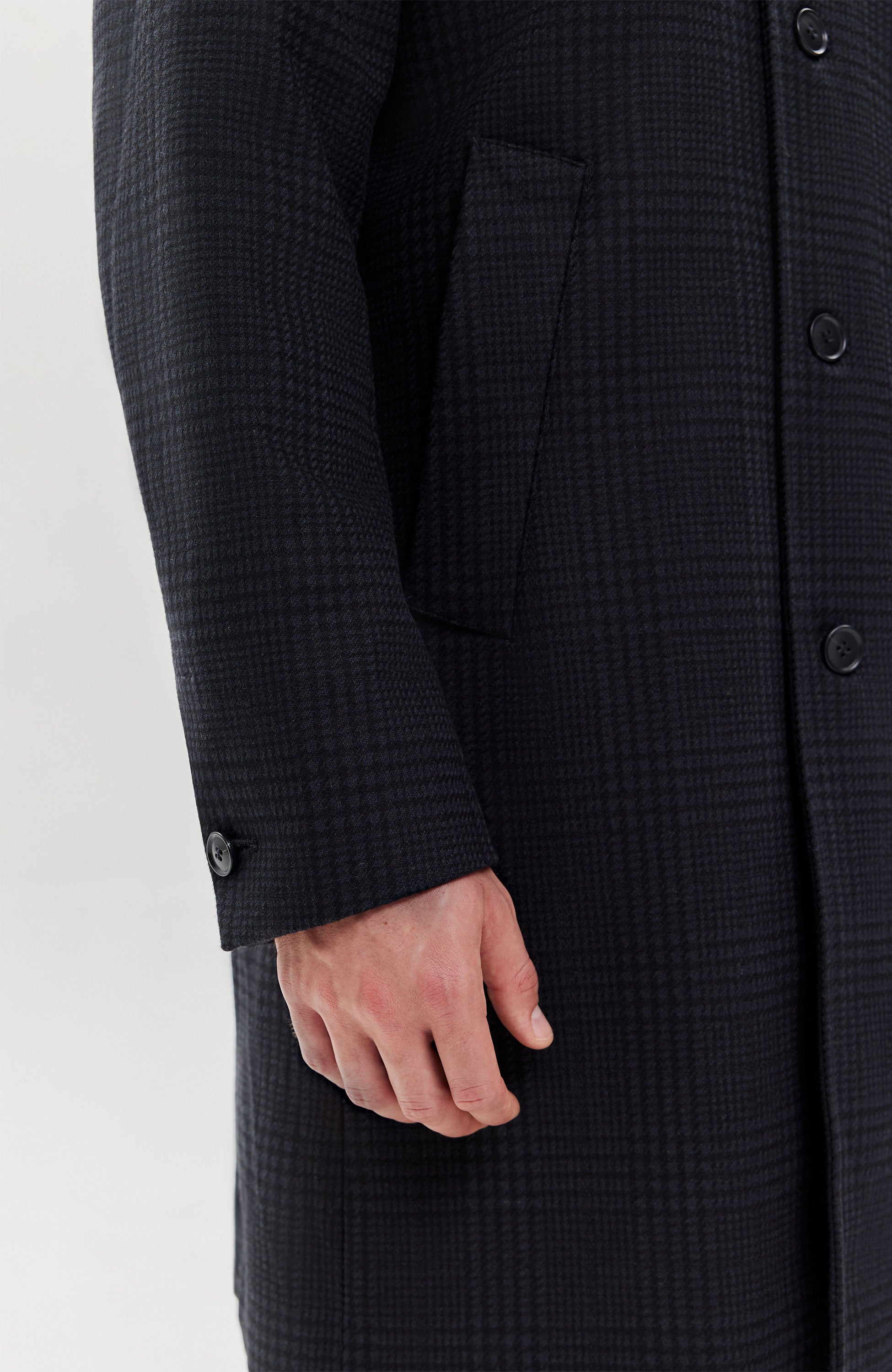 Tiger of sweden Black Single-breasted checked coat eliias image 10