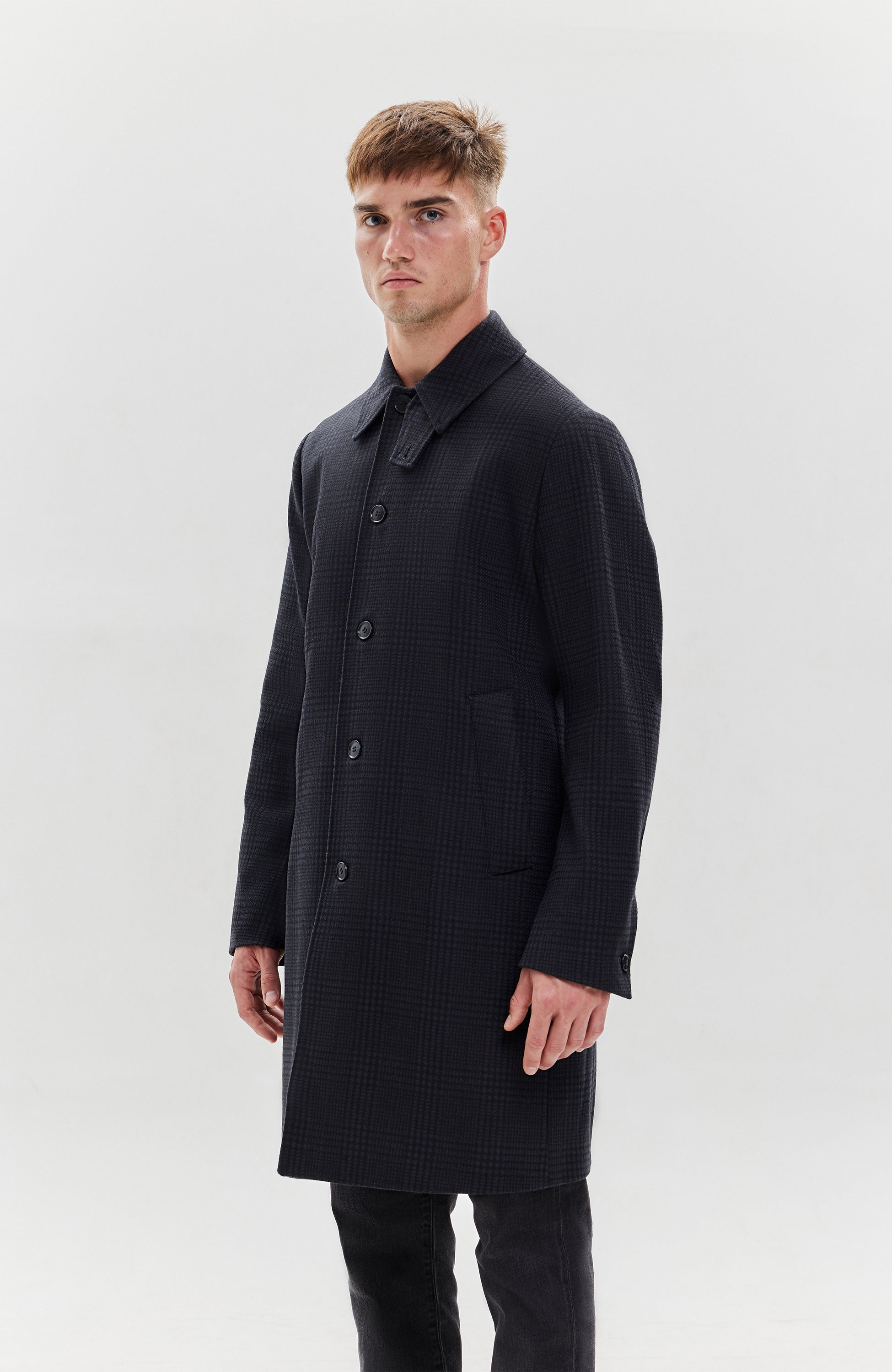 Tiger of sweden Black Single-breasted checked coat eliias image 4