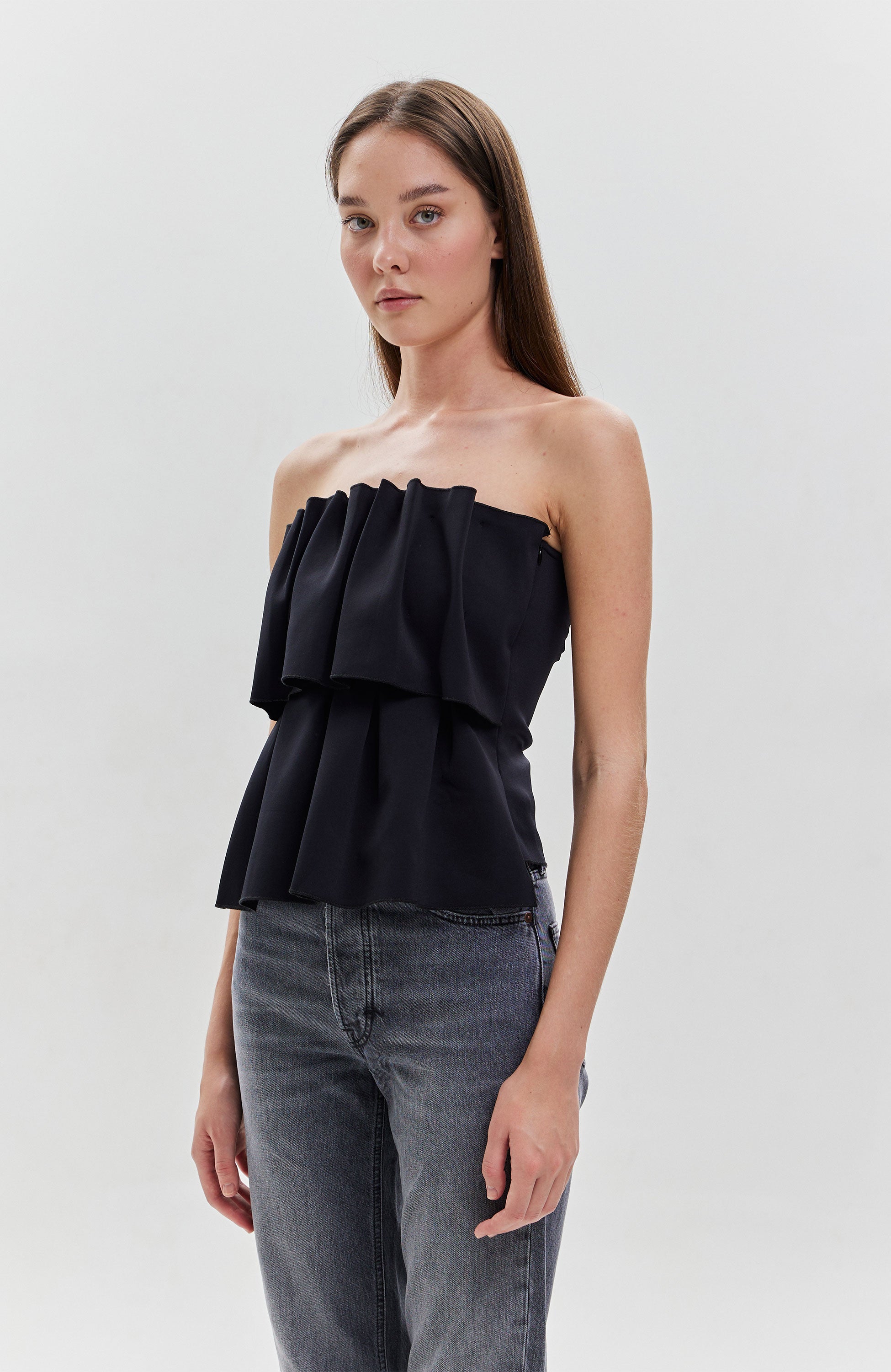 House of dagmar Black Sculpted tube top image 3