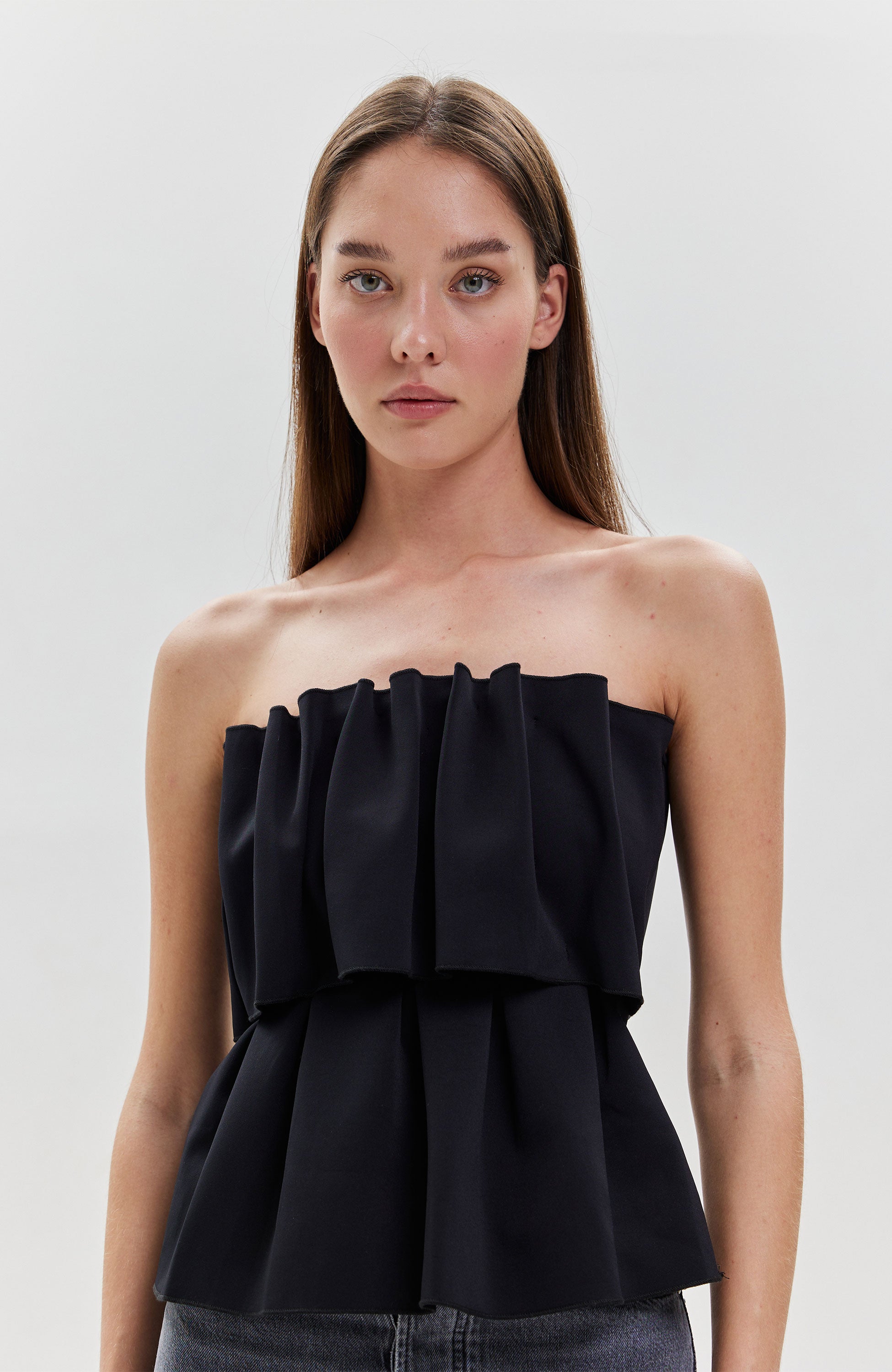 House of dagmar Black Sculpted tube top image 5