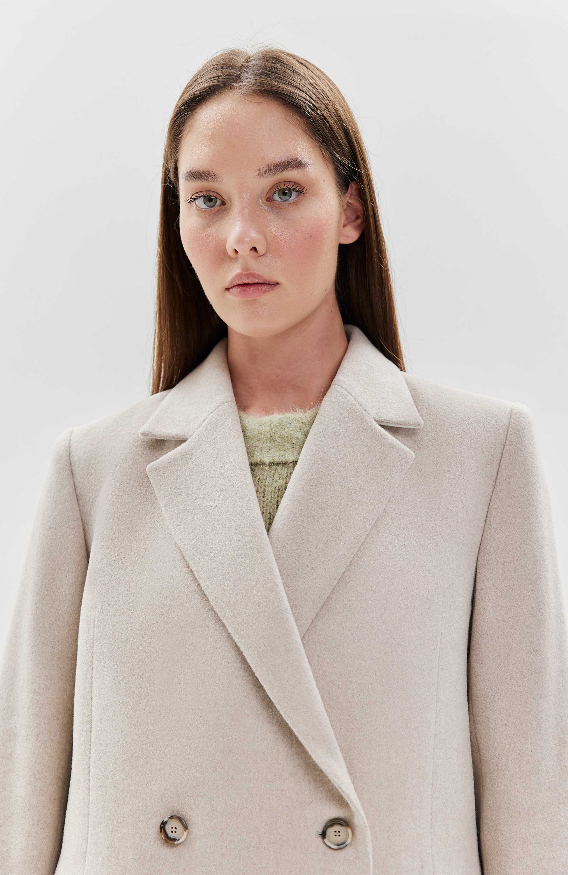 House of dagmar Beige Double breasted coat image 6