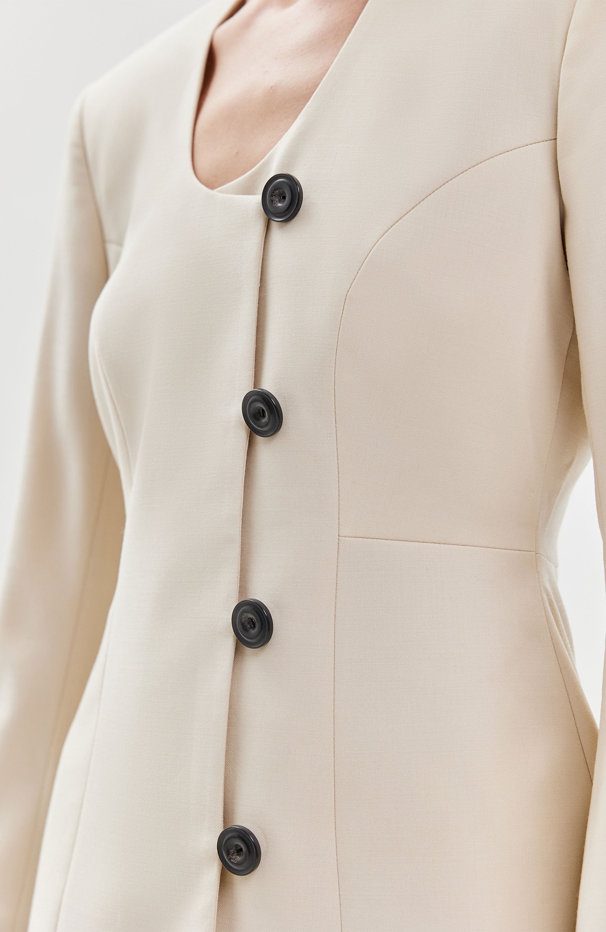 House of dagmar Neutral Collarless blazer image 4