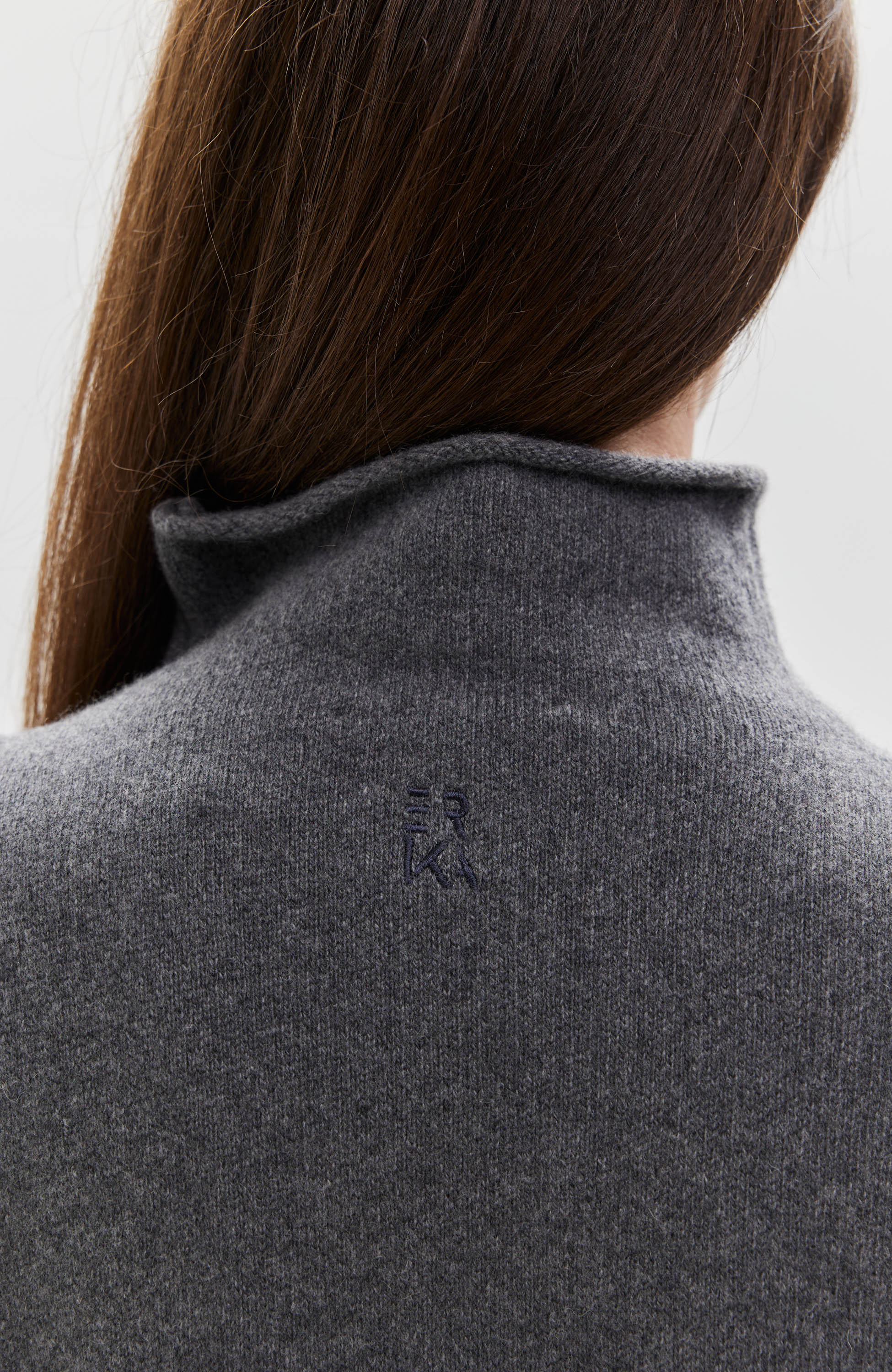 Erika cavallini Grey Knitted cashmere dress image 7