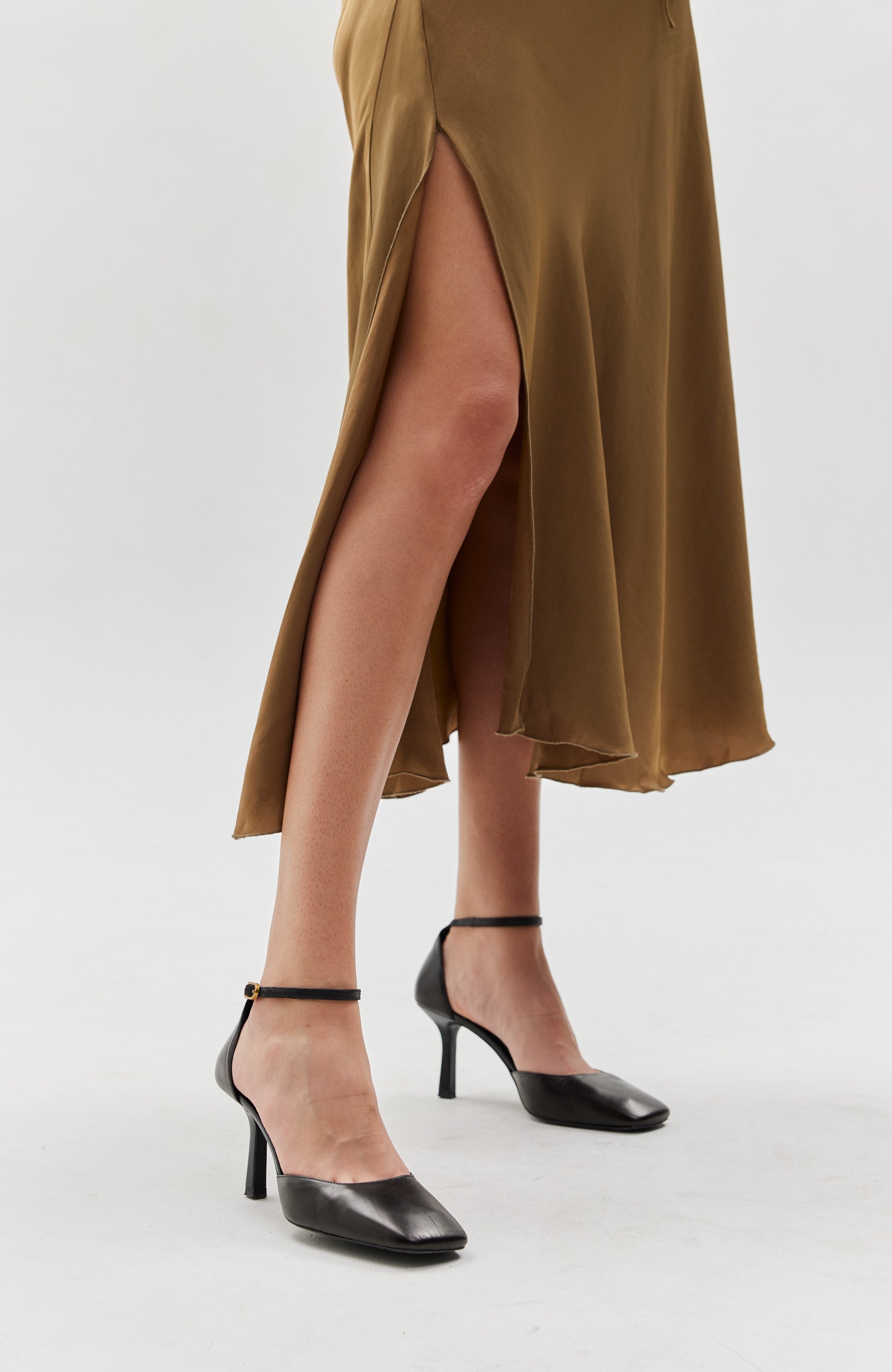 Erika cavallini Brown Wrap-design satin-finish dress image 11