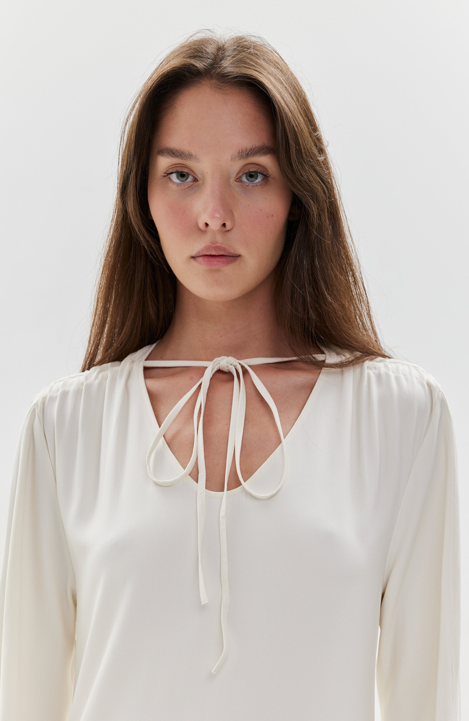Erika cavallini Neutral Bow-detailing longsleeve dress image 6