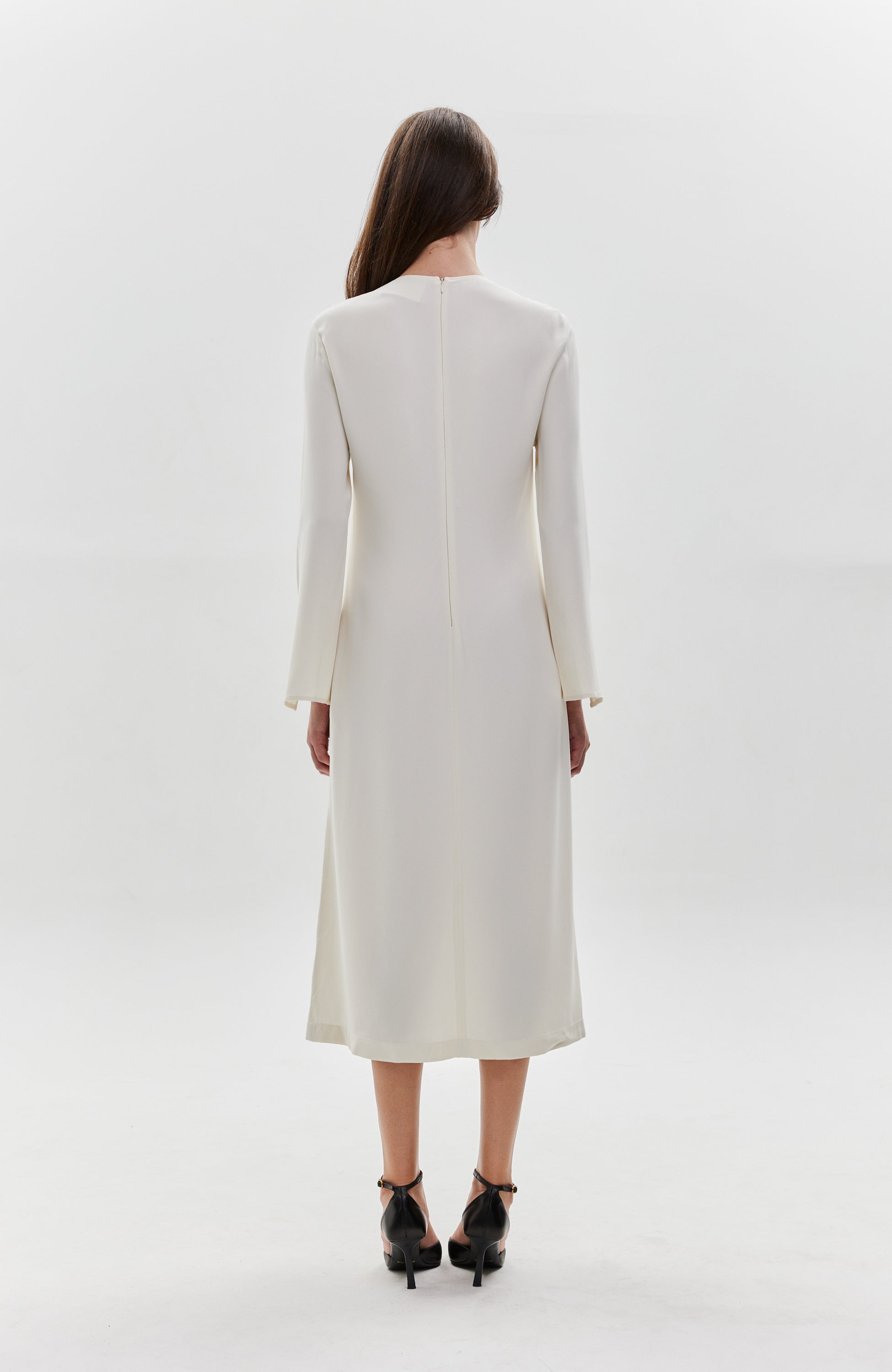 Erika cavallini Neutral Bow-detailing longsleeve dress image 5