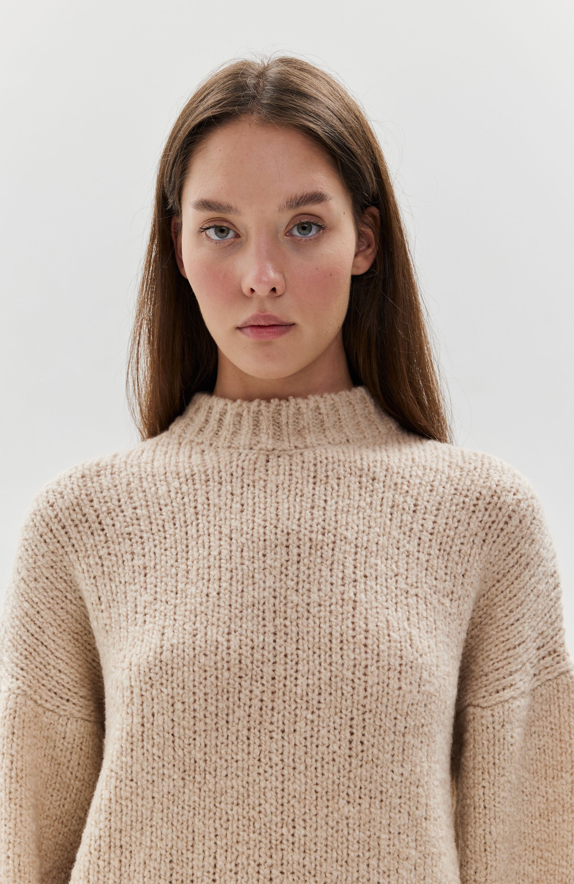 Erika cavallini Neutral Sweter bouclé z okrągłym dekoltem image 5