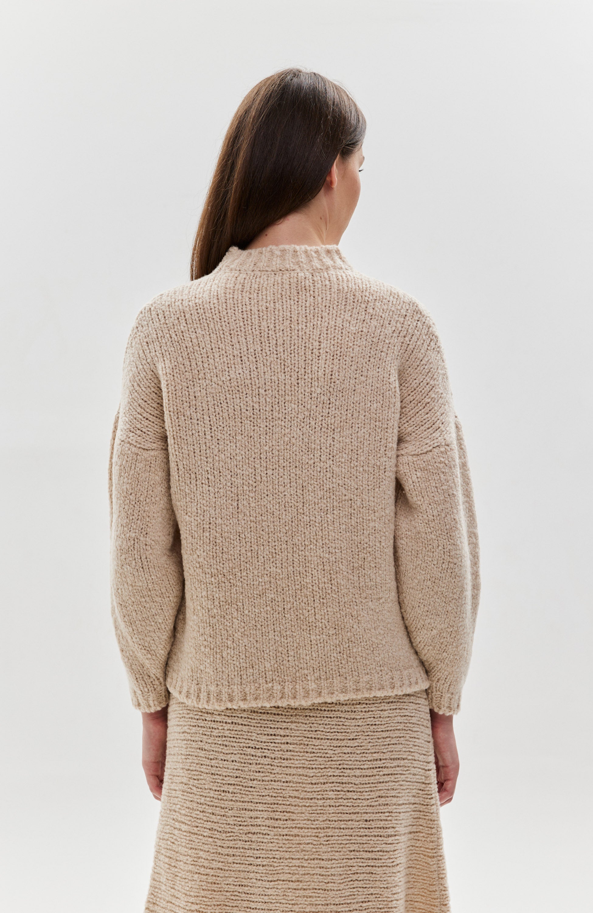 Erika cavallini Neutral Sweter bouclé z okrągłym dekoltem image 3