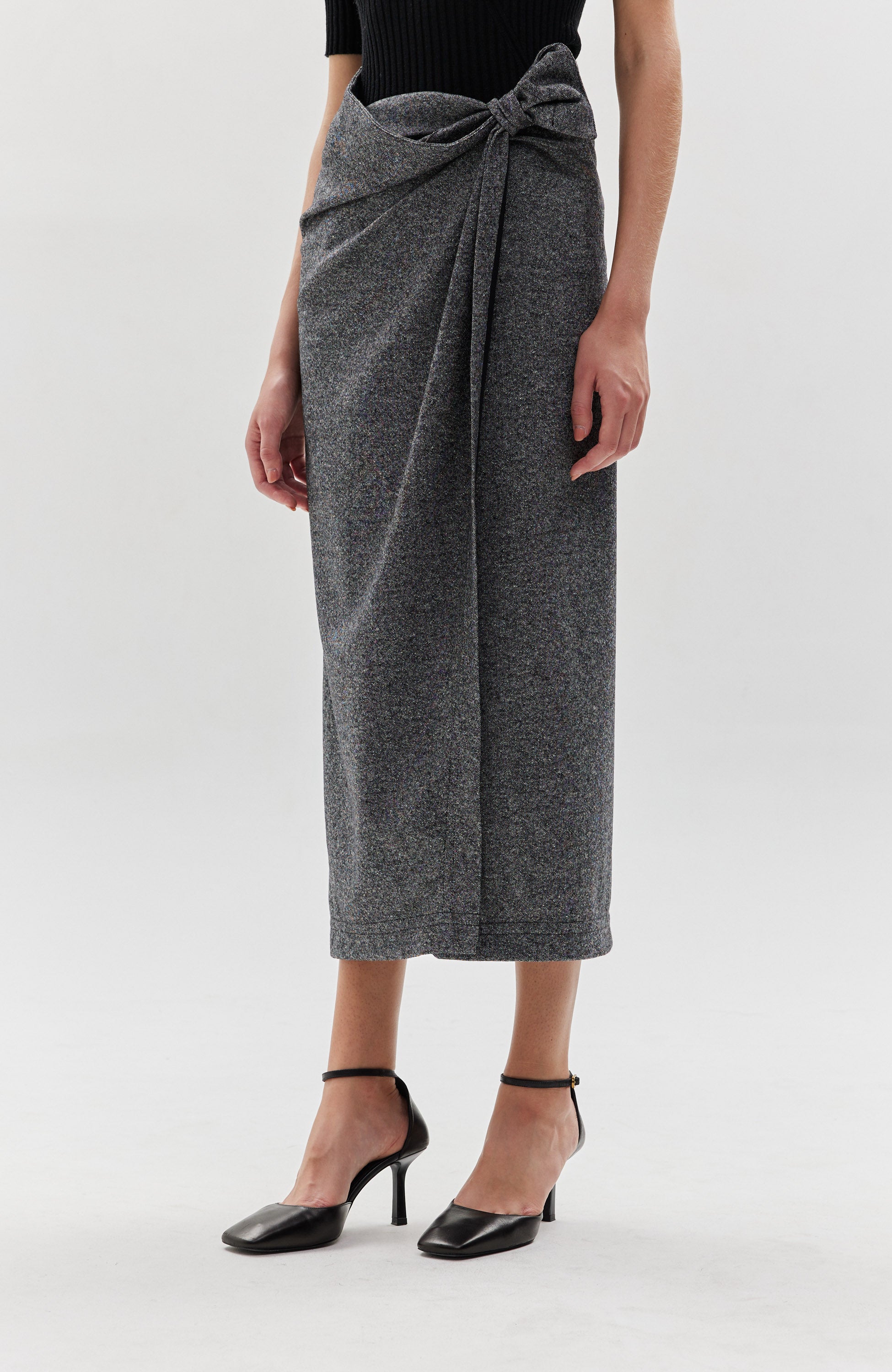 Erika cavallini Grey Flannel wrap skirt image 3