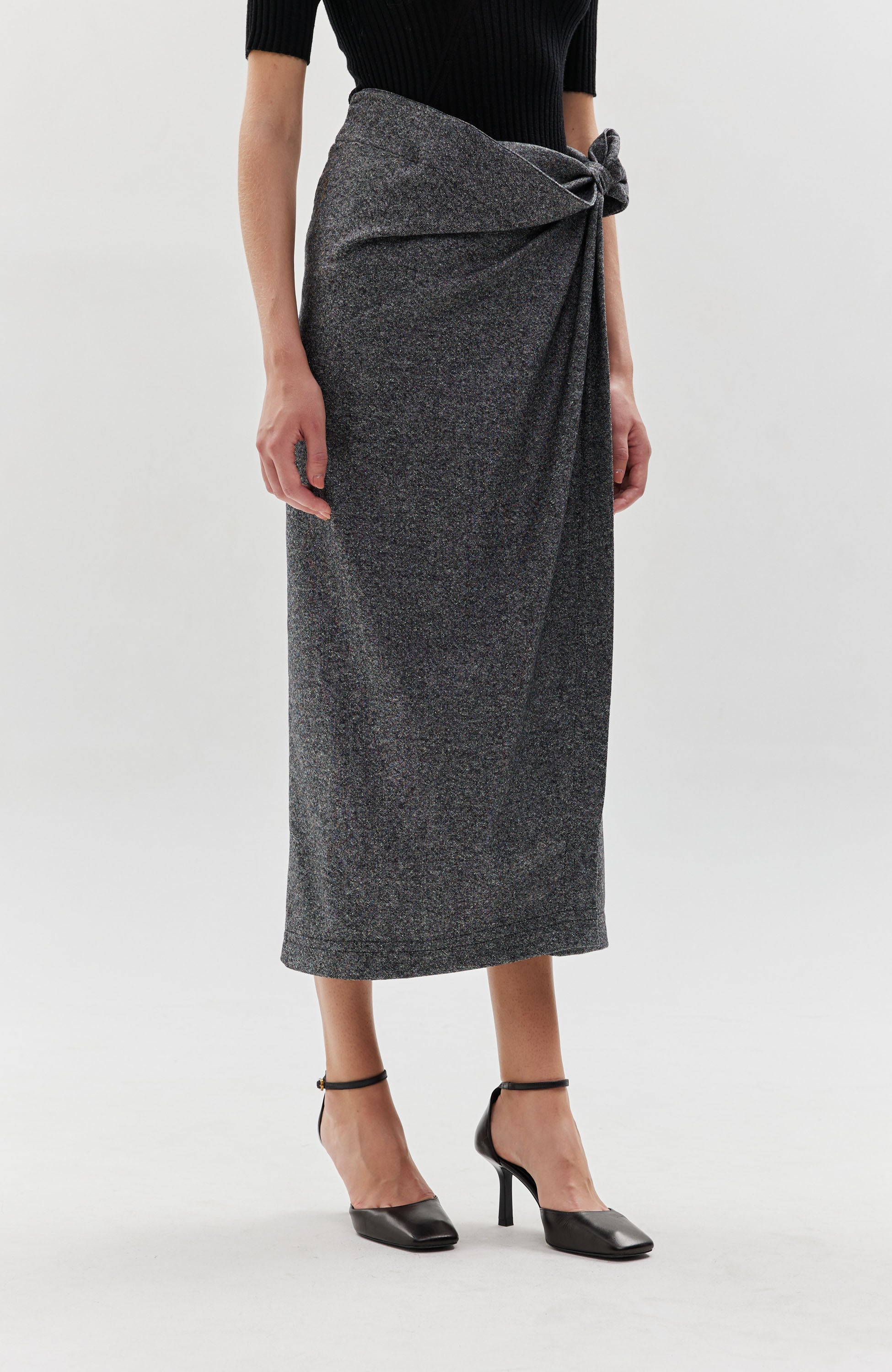 Erika cavallini Grey Flannel wrap skirt image 4