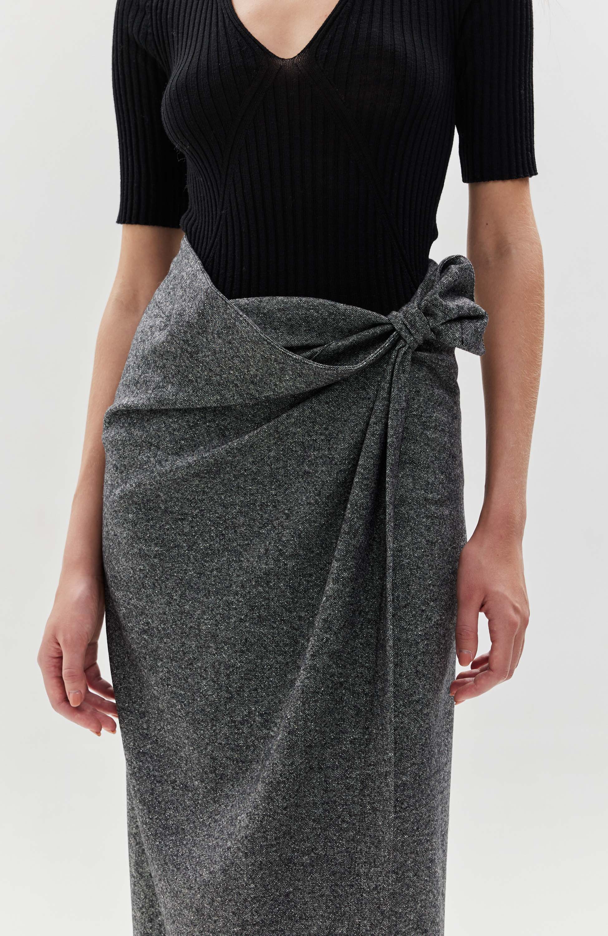 Erika cavallini Grey Flannel wrap skirt image 6