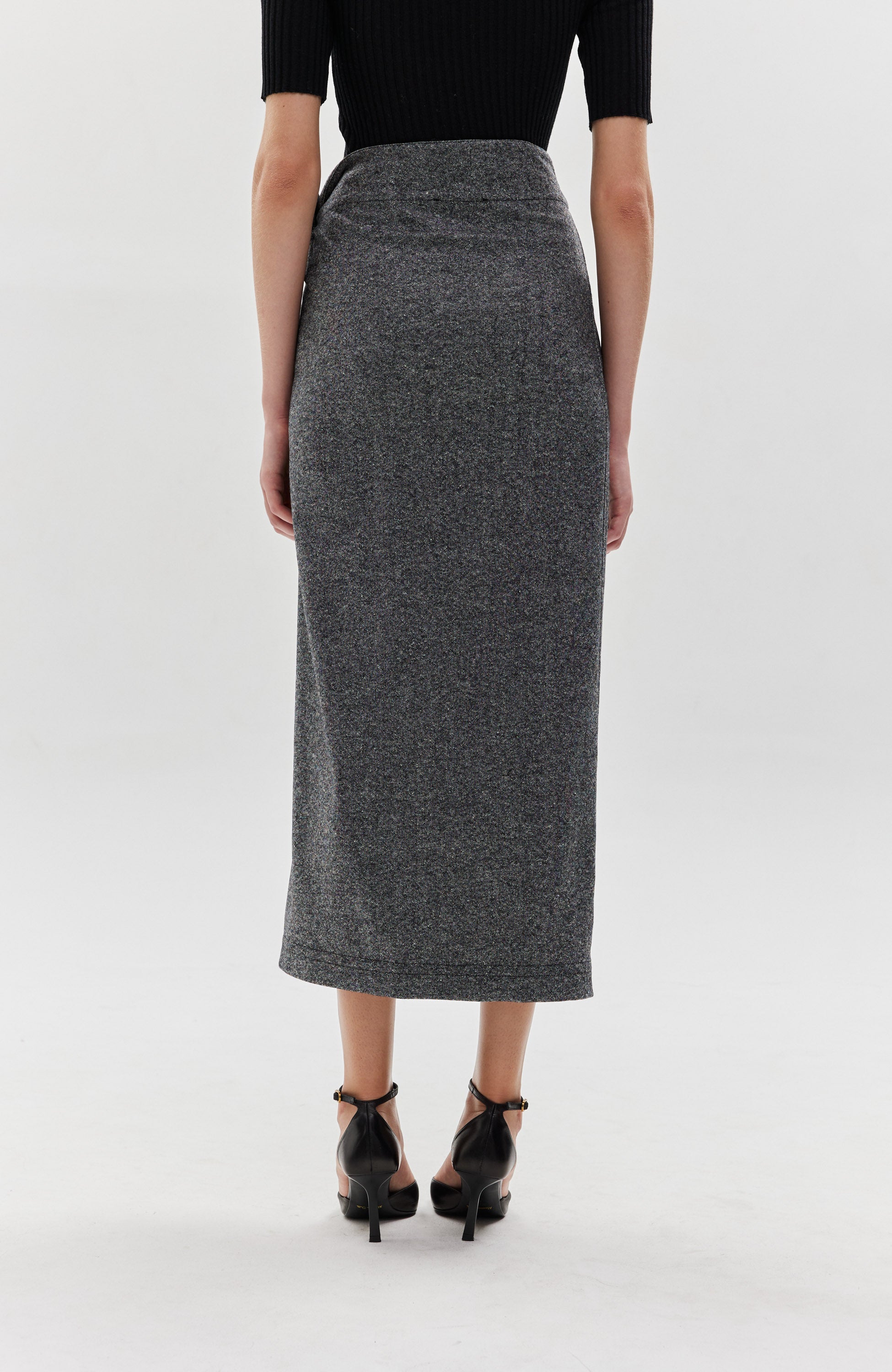 Erika cavallini Grey Flannel wrap skirt image 5