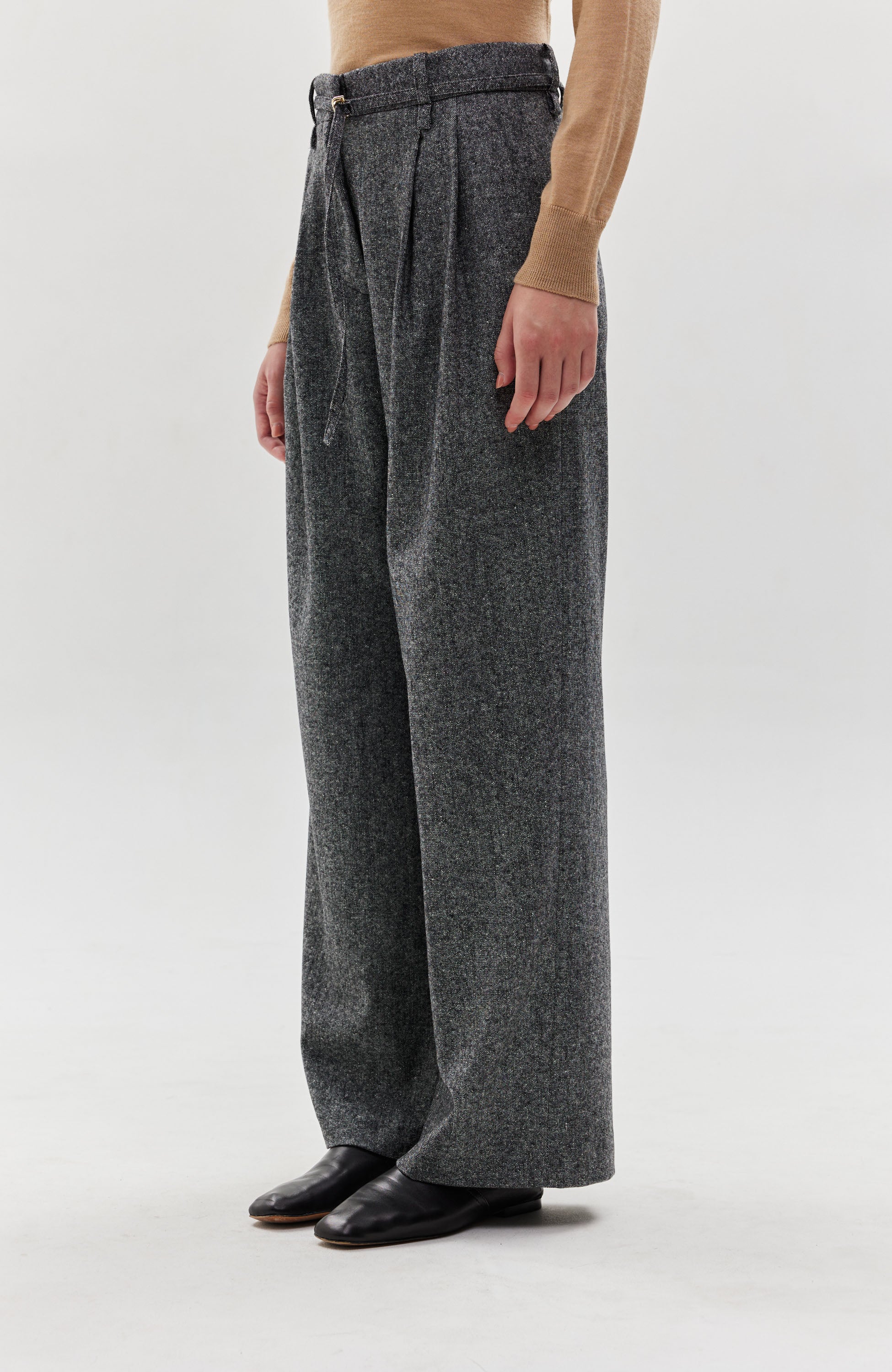 Straight flannel trousers