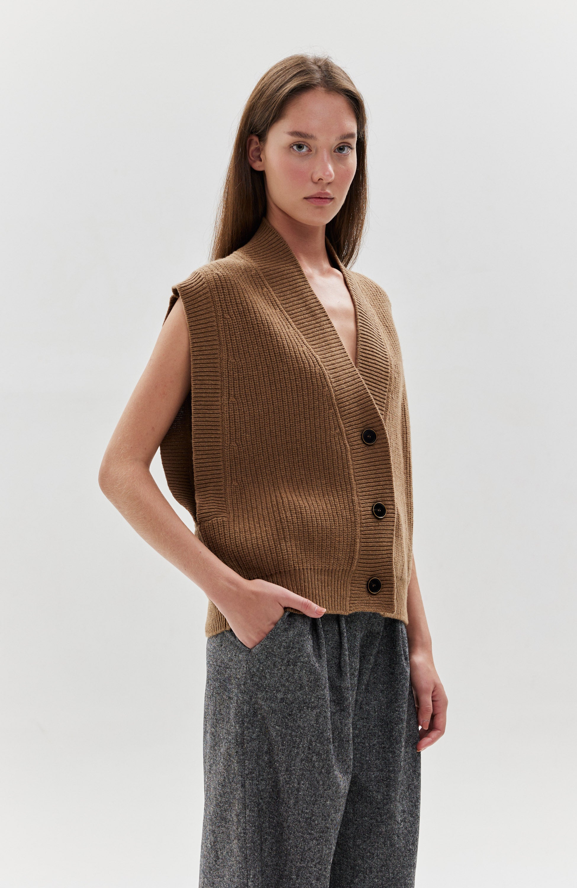 Erika cavallini Brown Dzianinowa kamizelka image 4