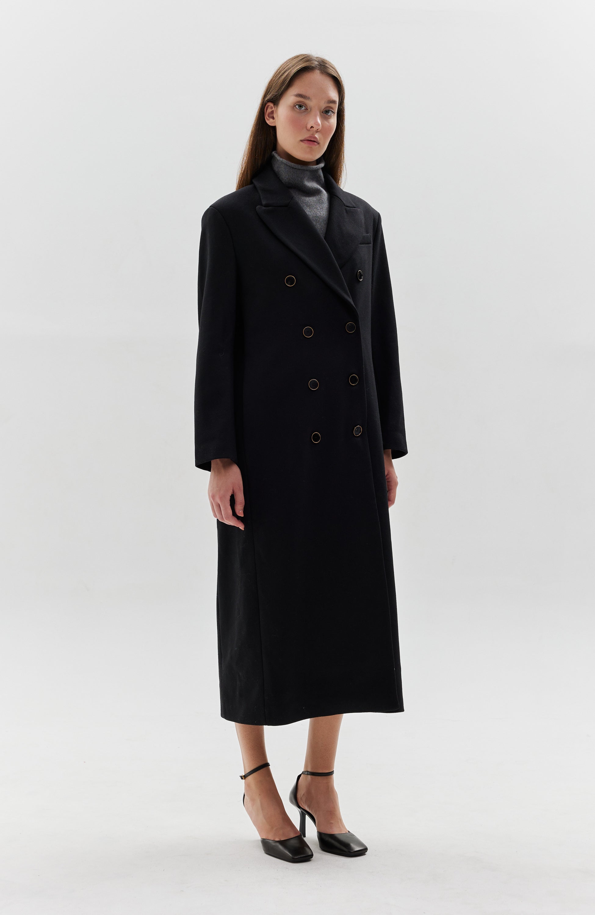 Erika cavallini Black Double breasted wool coat image 3