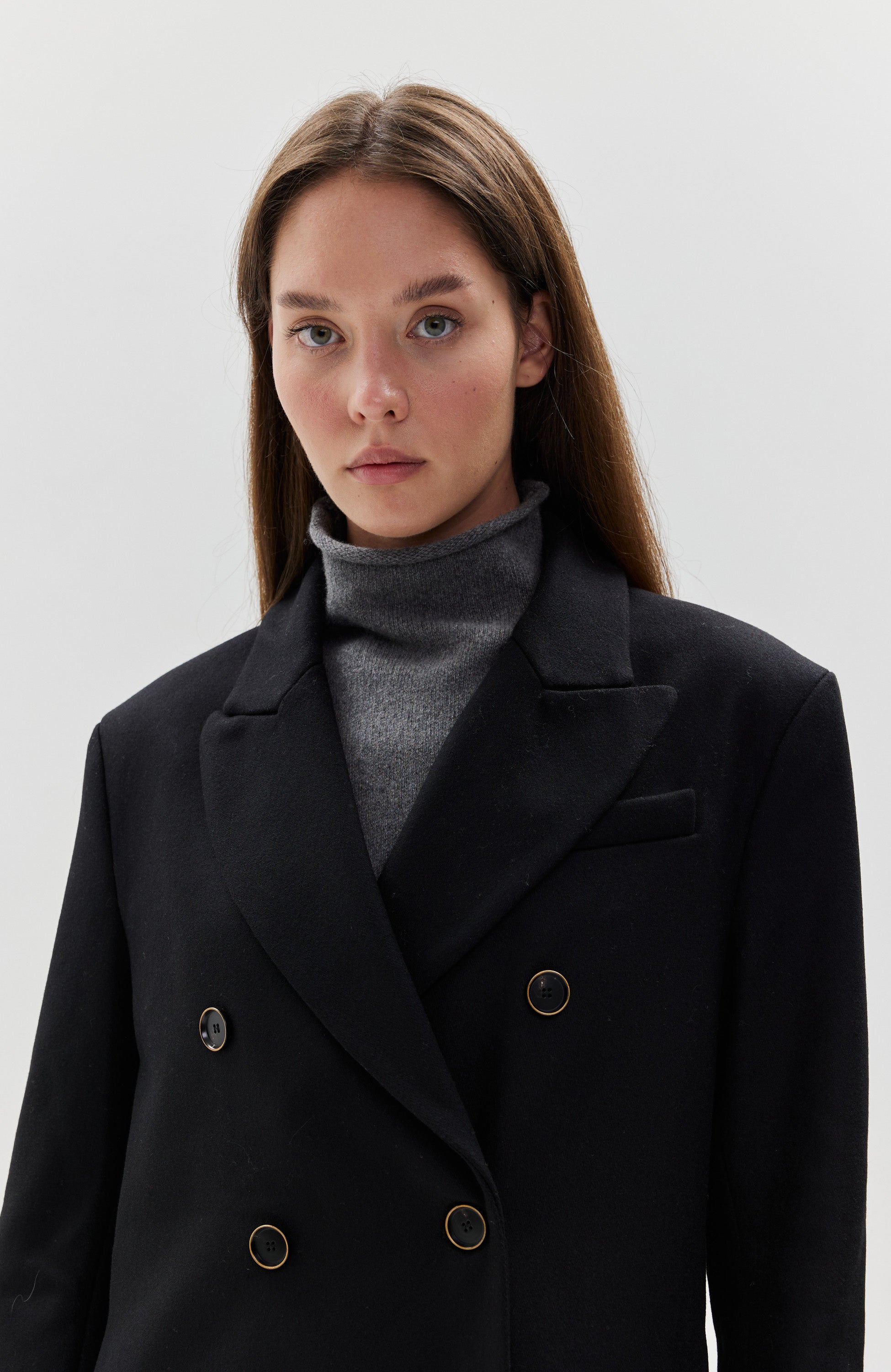 Erika cavallini Black Double breasted wool coat image 10