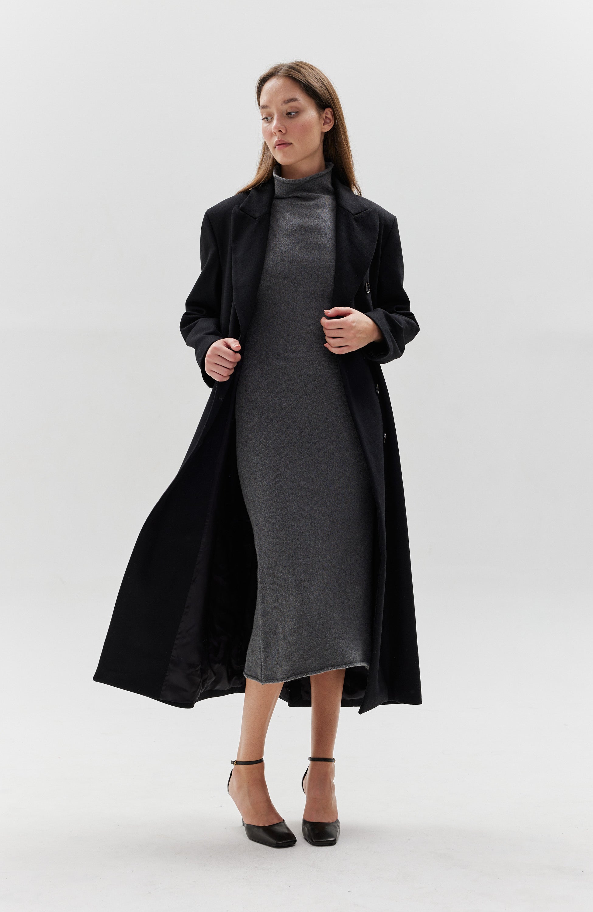 Erika cavallini Black Double breasted wool coat image 8