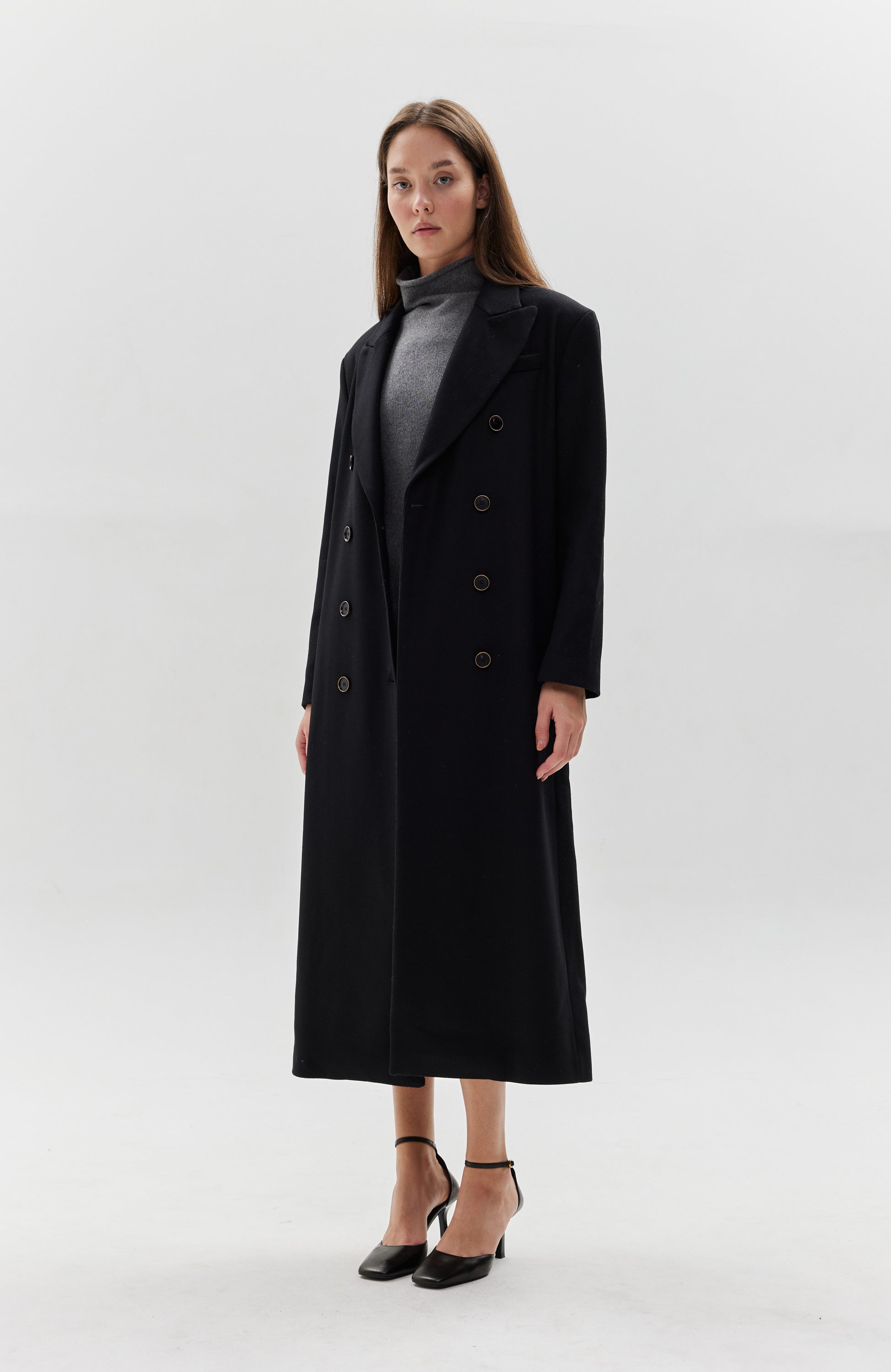 Erika cavallini Black Double breasted wool coat image 5