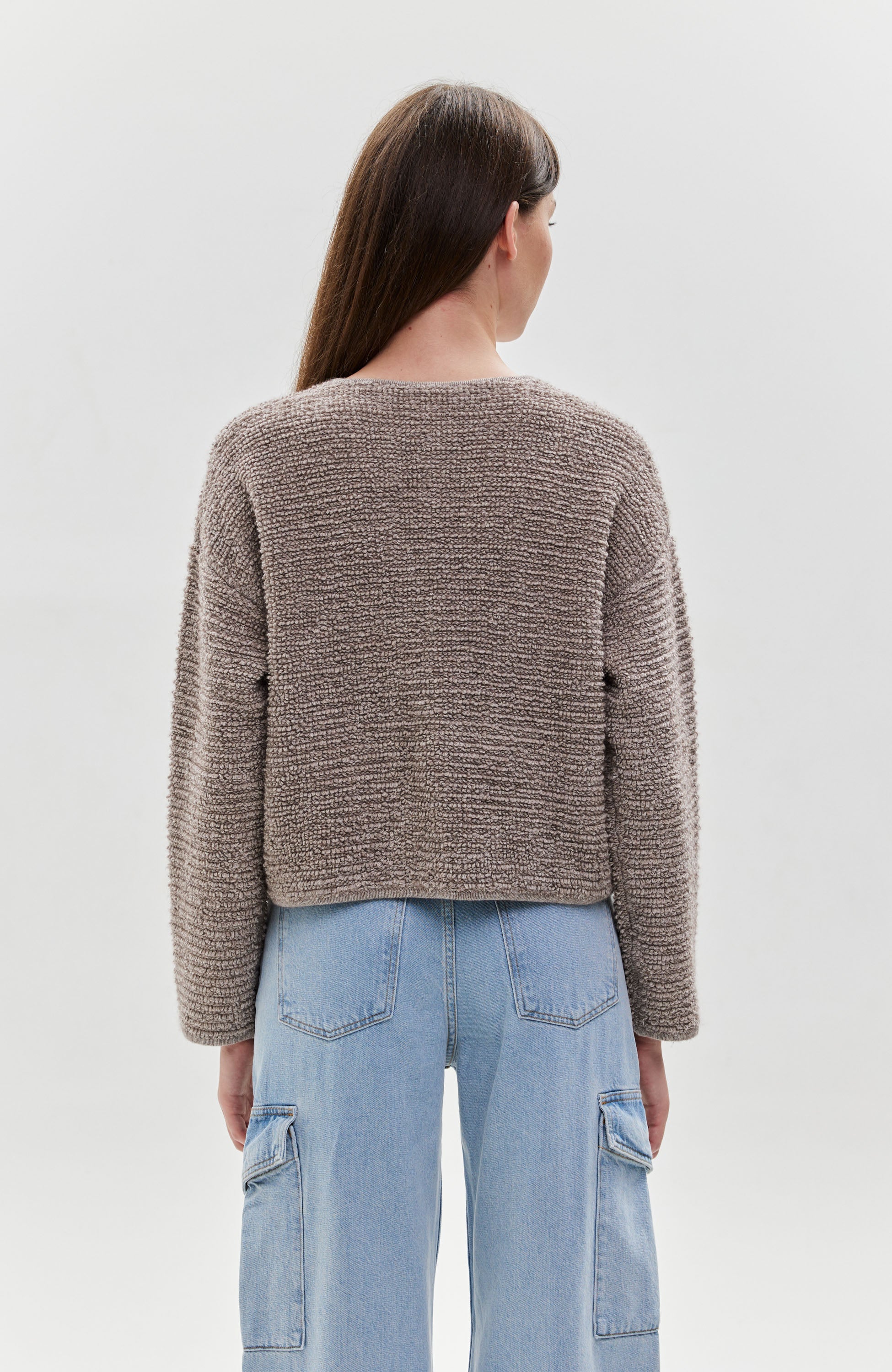 Ftc cashmere Beige Textured roundneck cardigan image 4