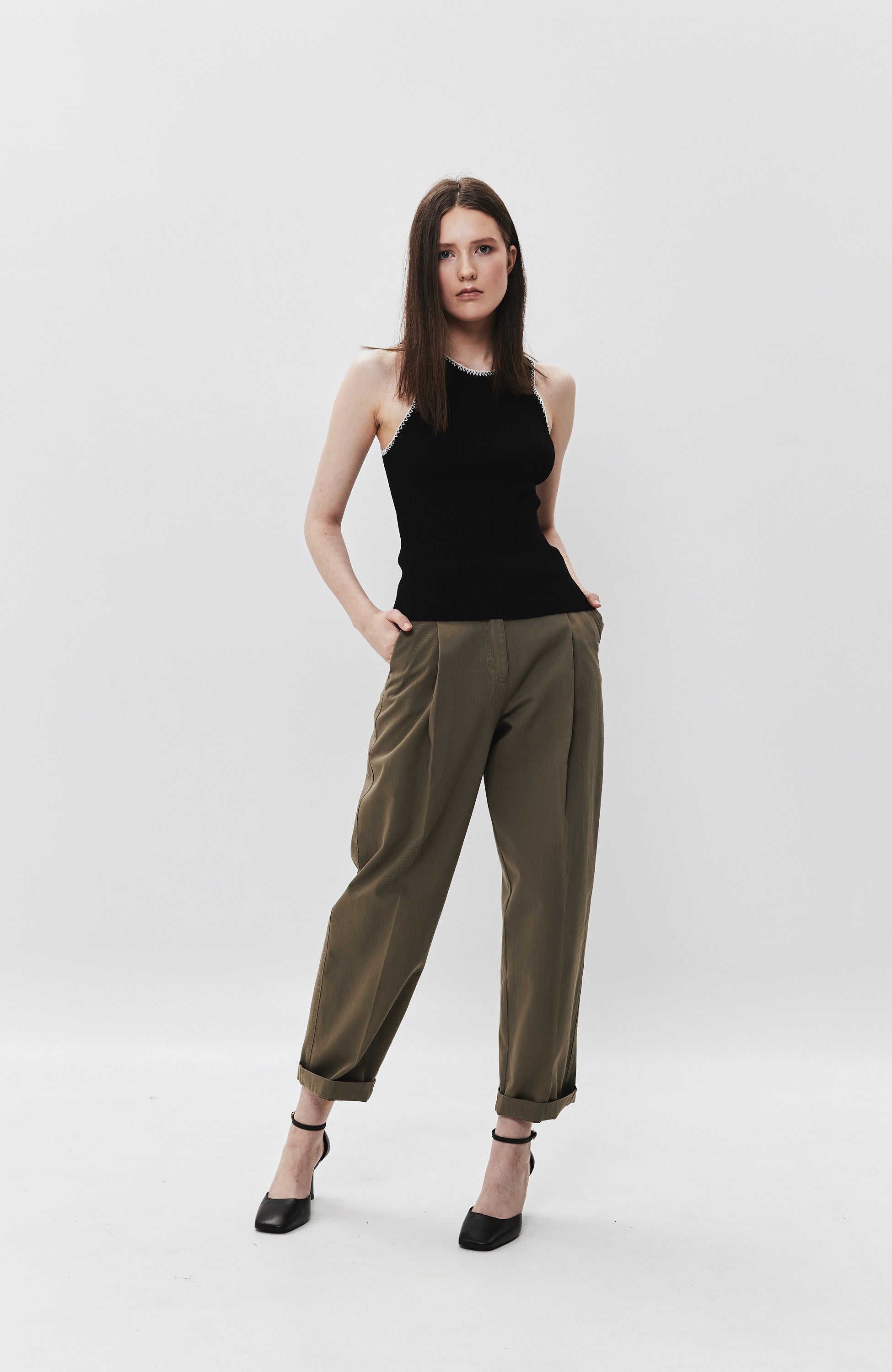 House of dagmar Black Contrast stitch top image 6