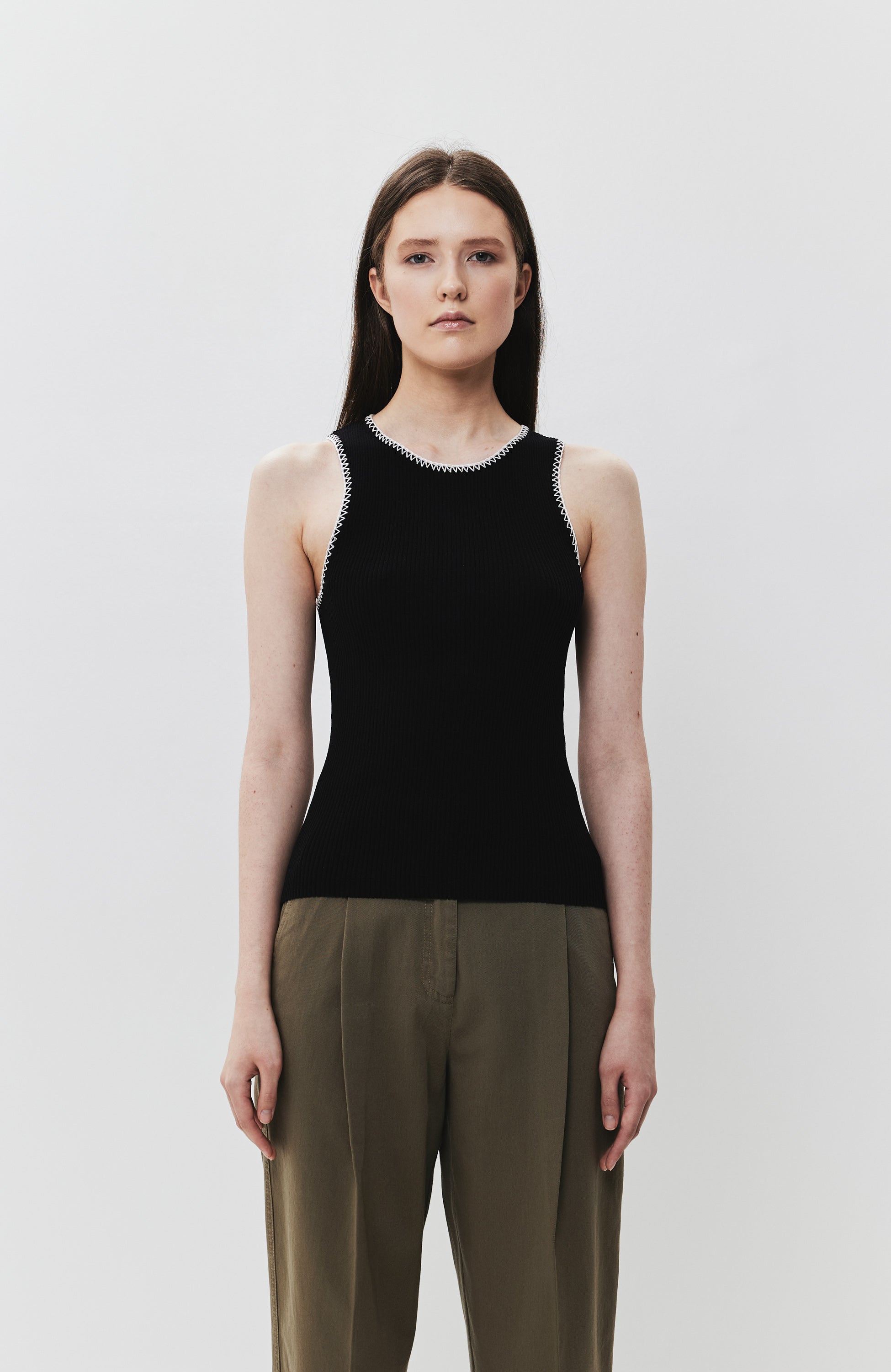 House of dagmar Black Contrast stitch top image 1