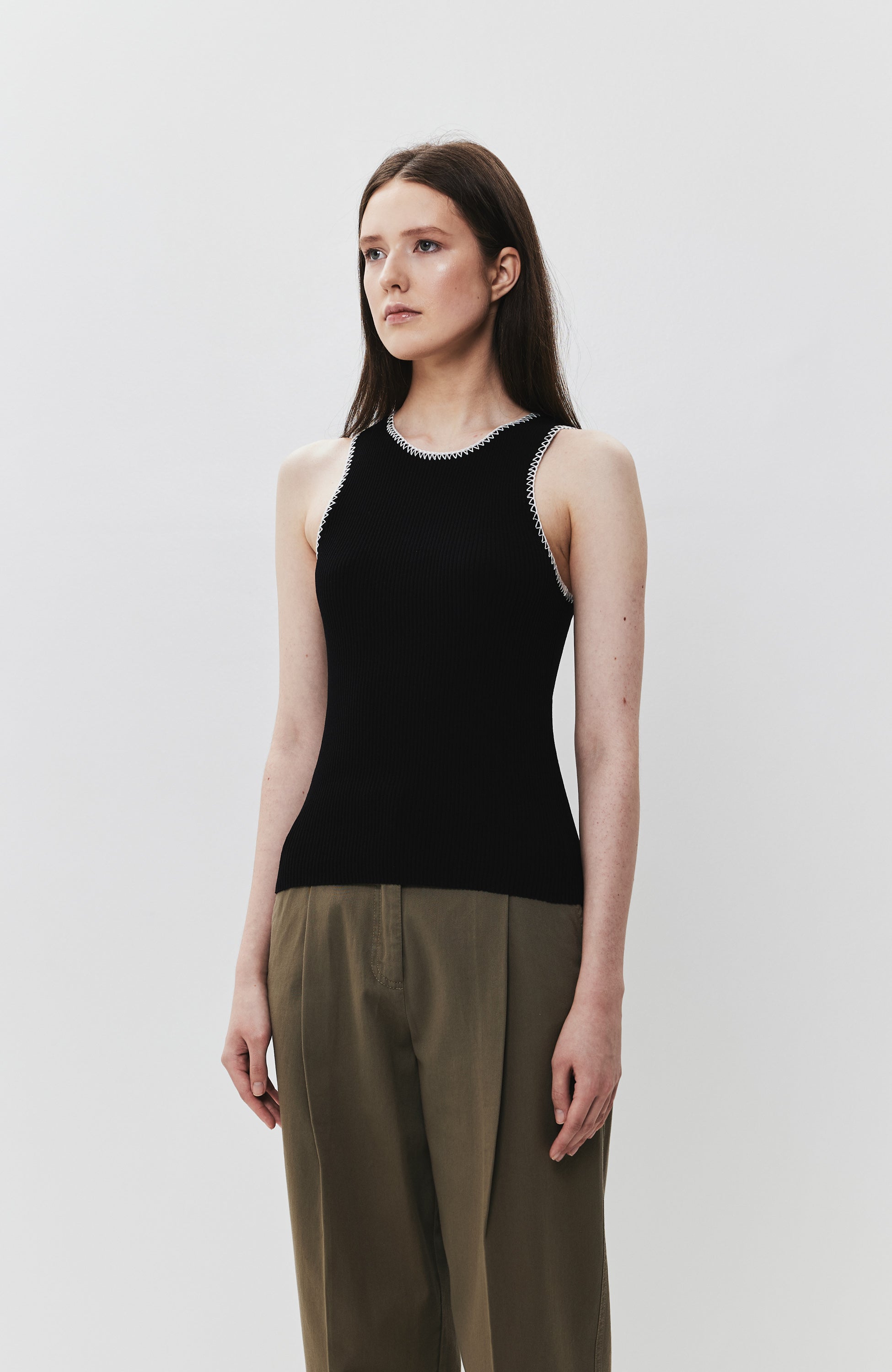 House of dagmar Black Contrast stitch top image 3