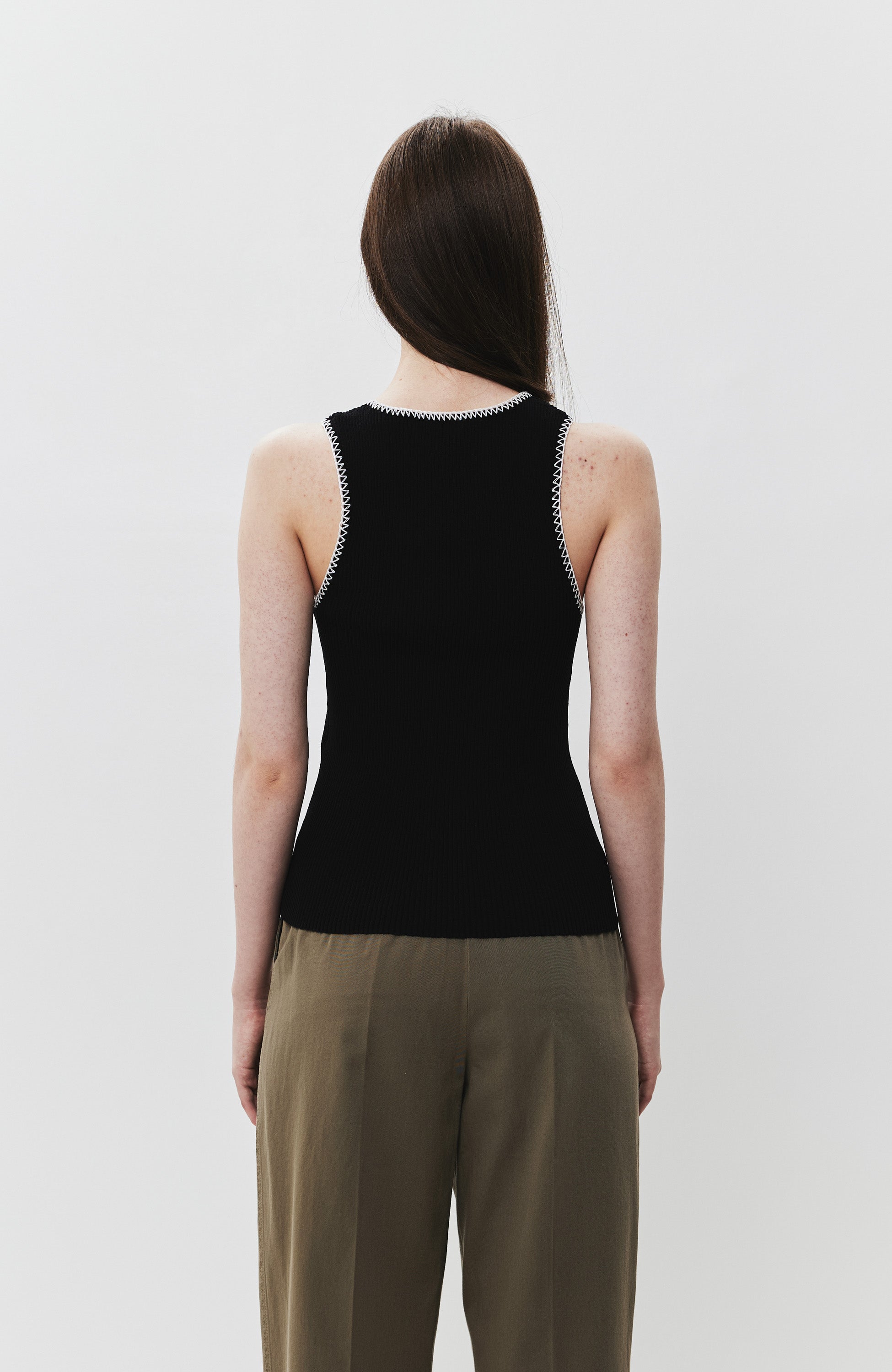 House of dagmar Black Contrast stitch top image 4