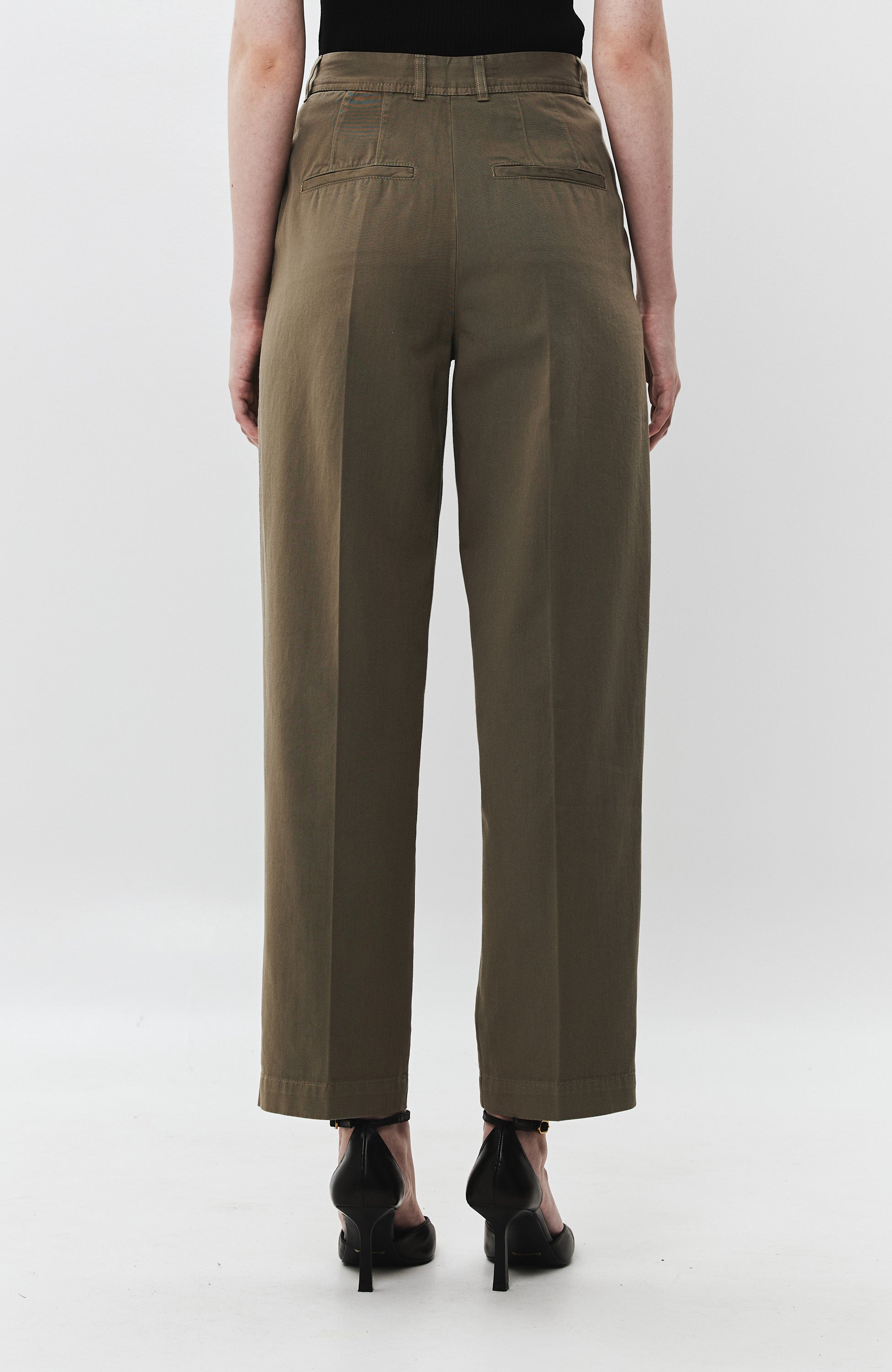 House of dagmar Green Cotton chino trousers image 4