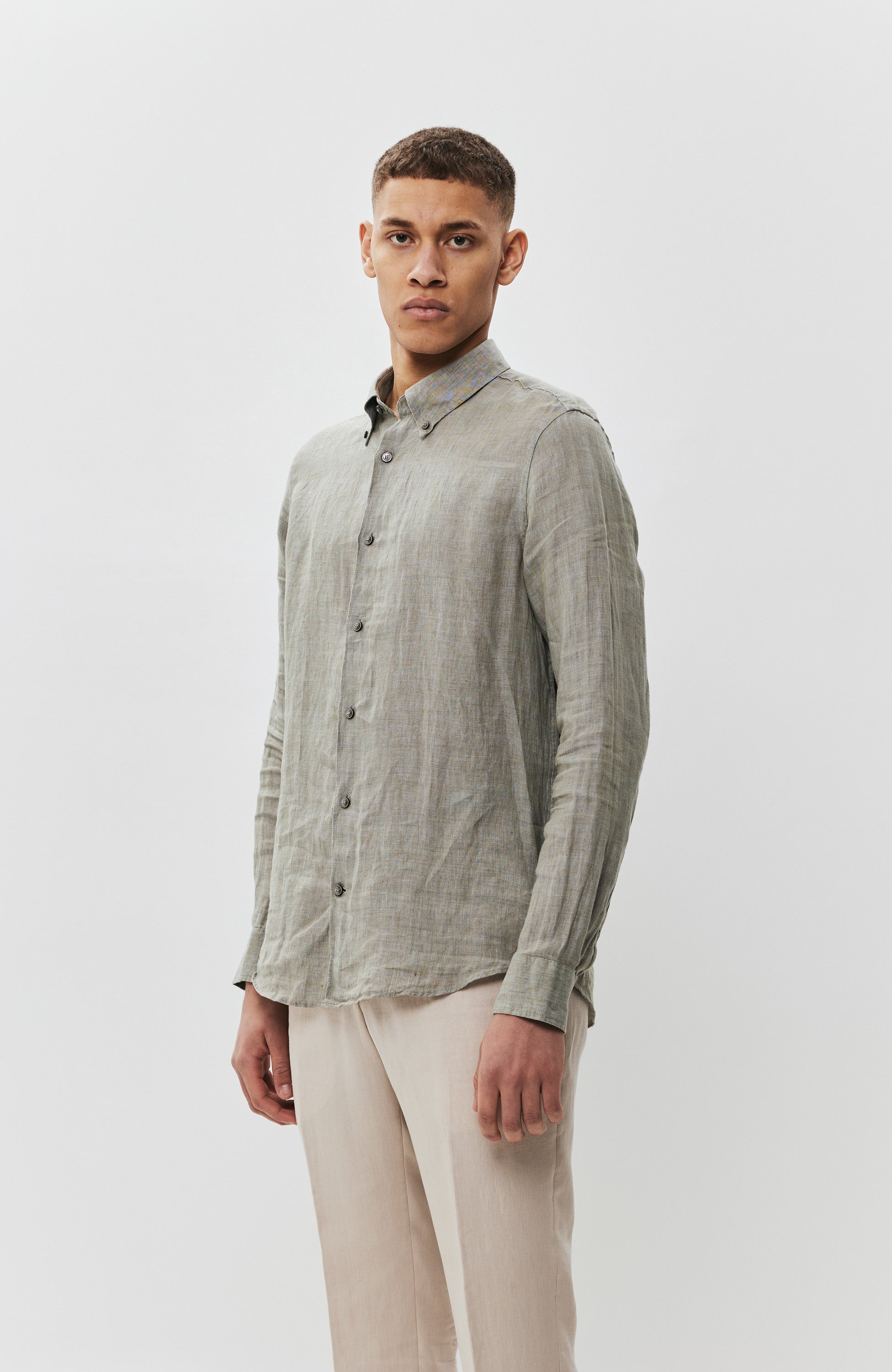 Tiger of sweden Green Relaxed-fit linen shirt sankt image 3