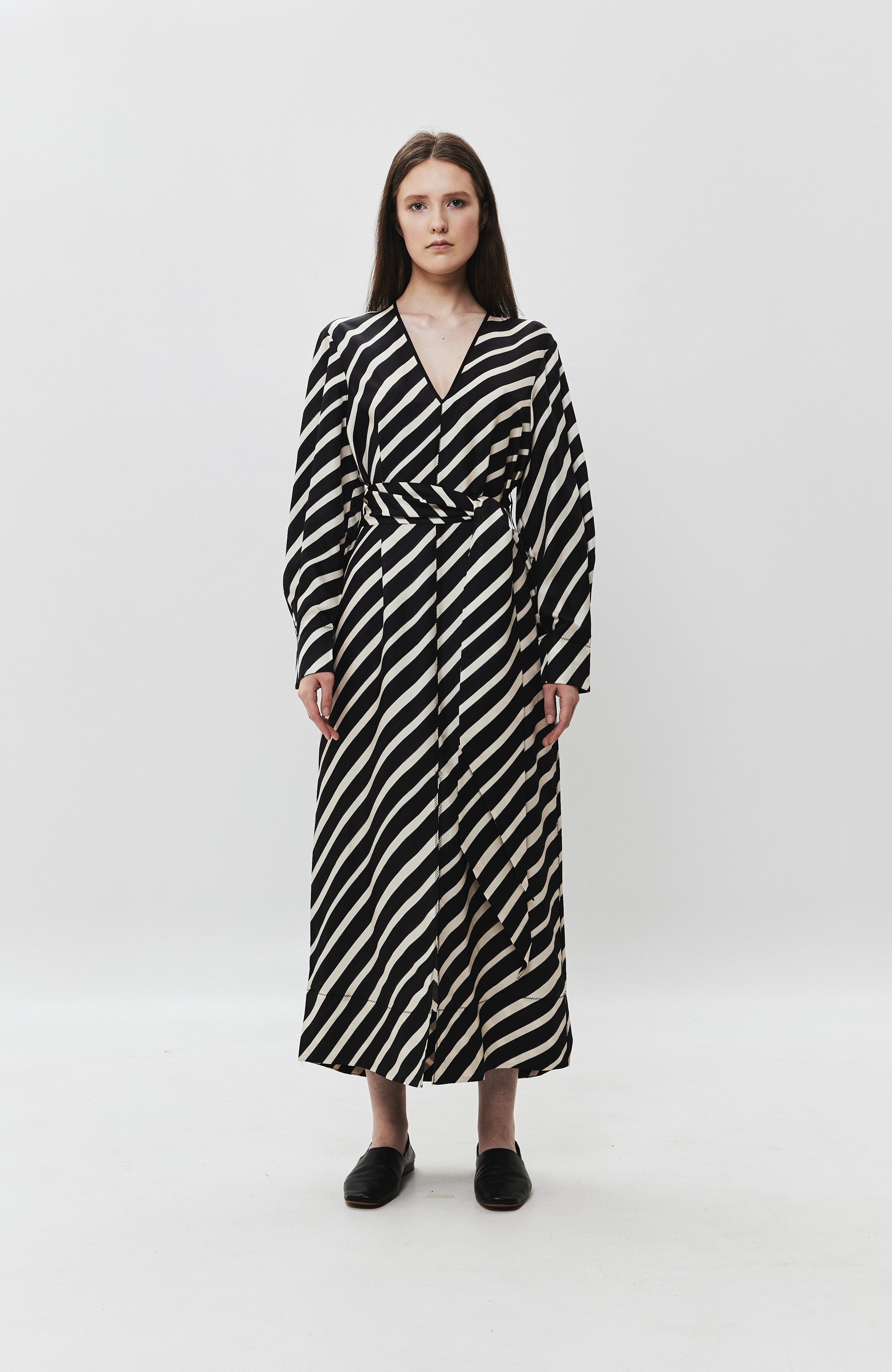 House of dagmar Black Silk v-neck dress image 5