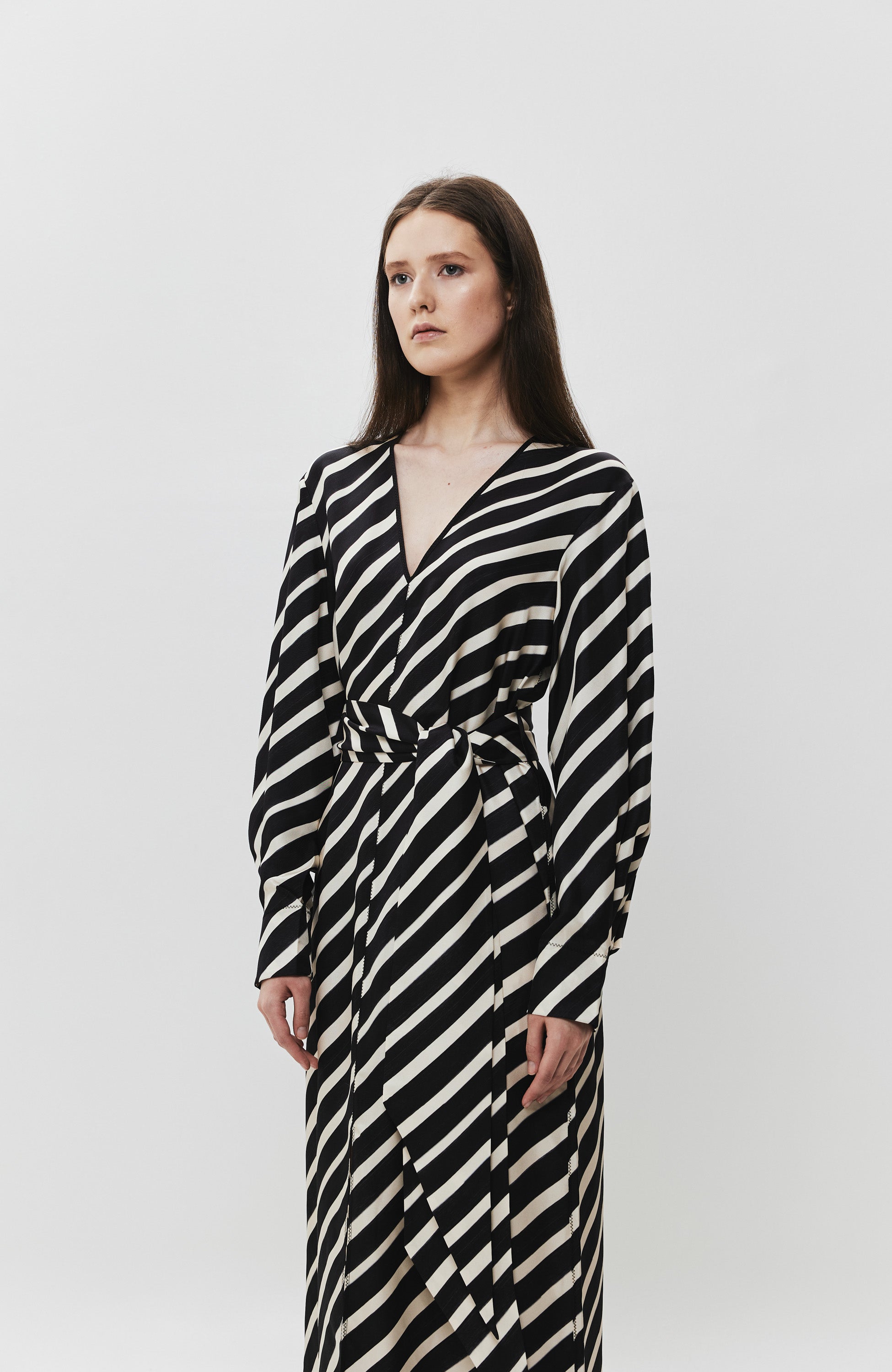 House of dagmar Black Silk v-neck dress image 4