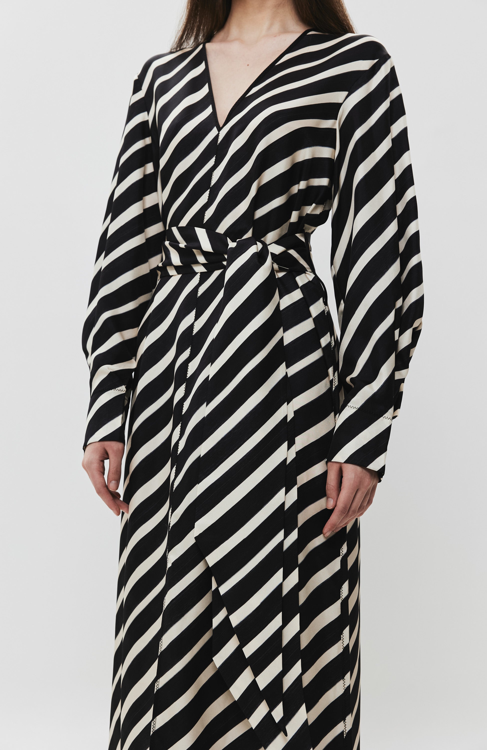 House of dagmar Black Silk v-neck dress image 10