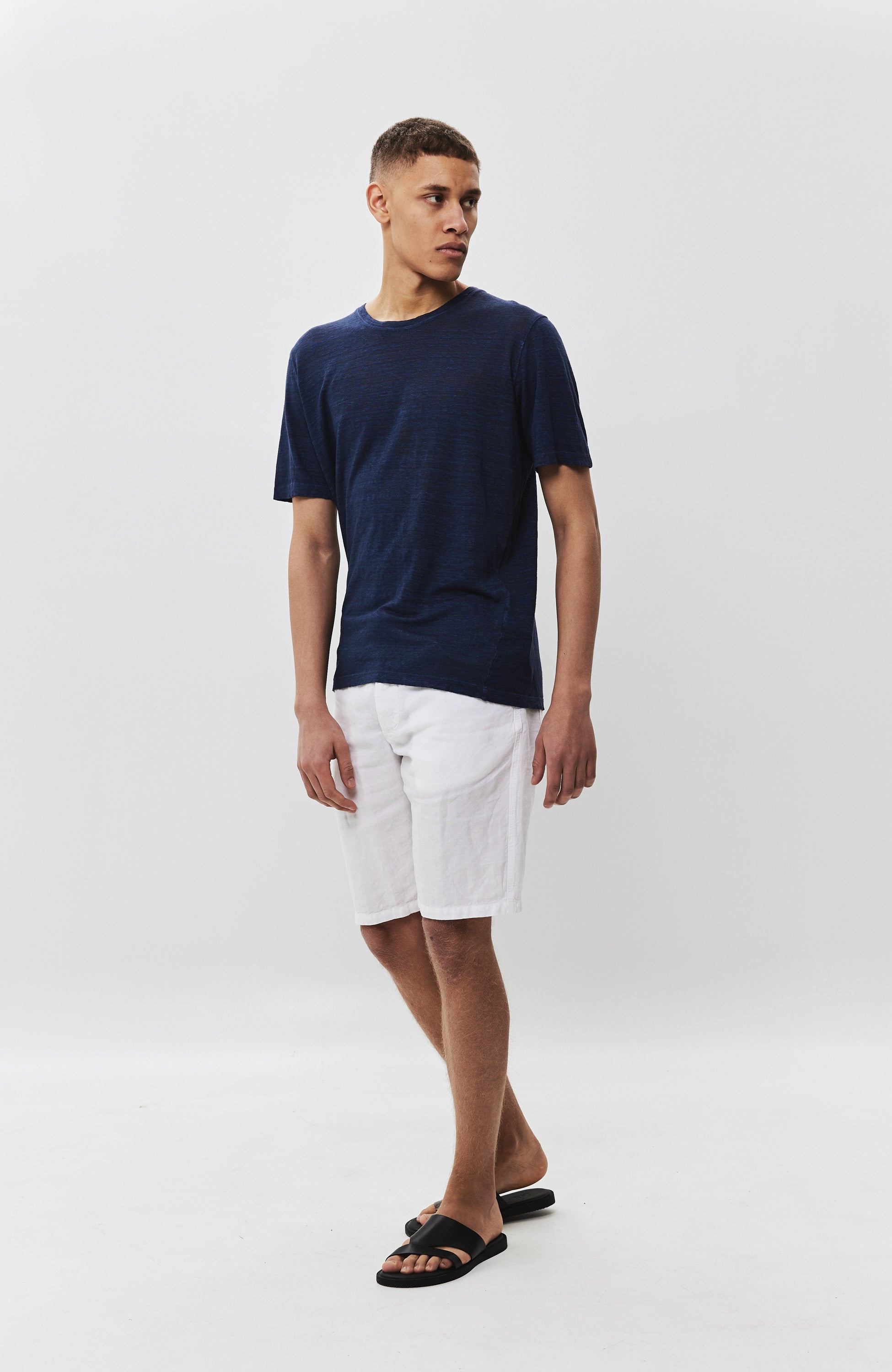 Drawstring linen shorts