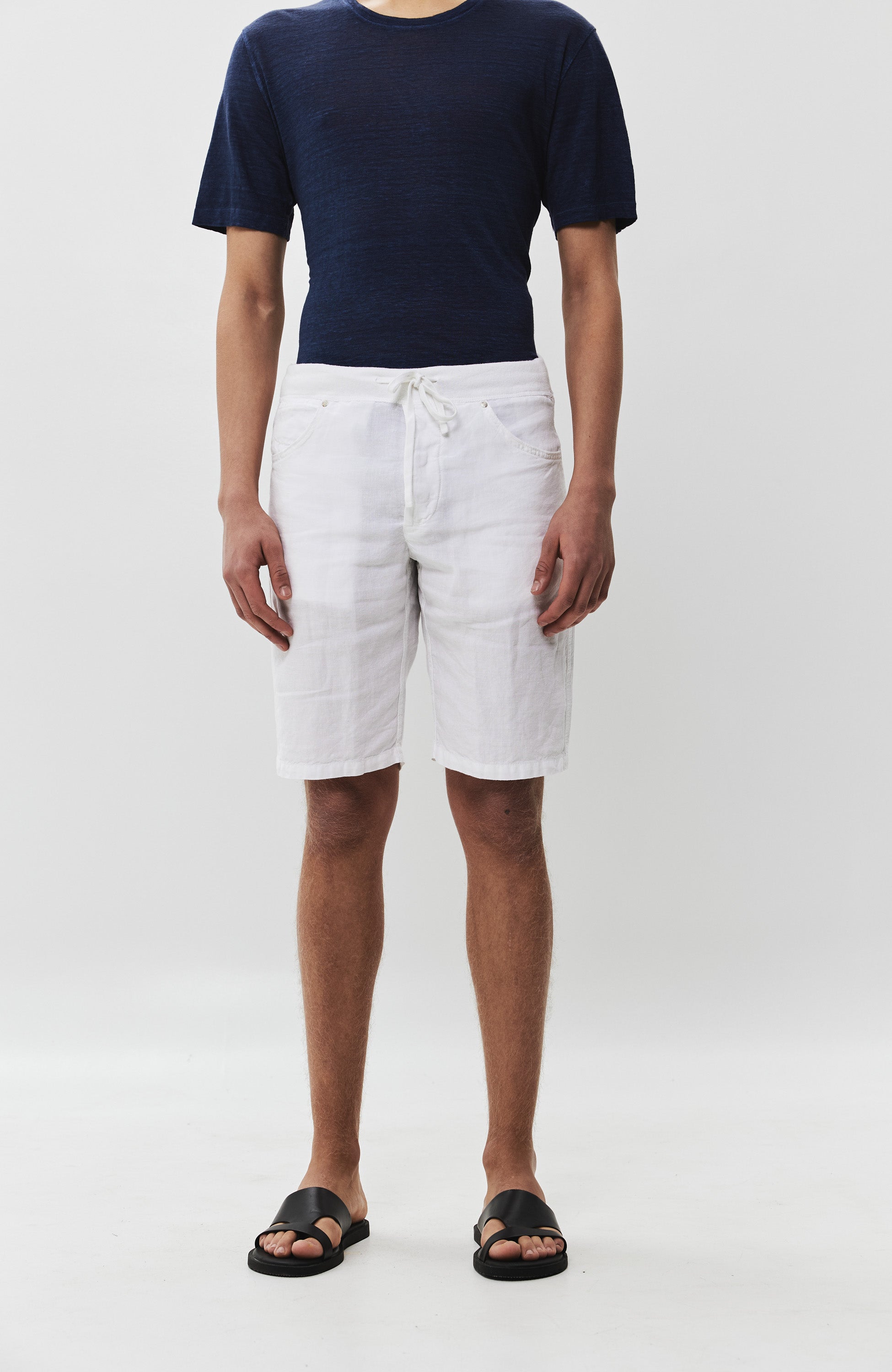 Drawstring linen shorts