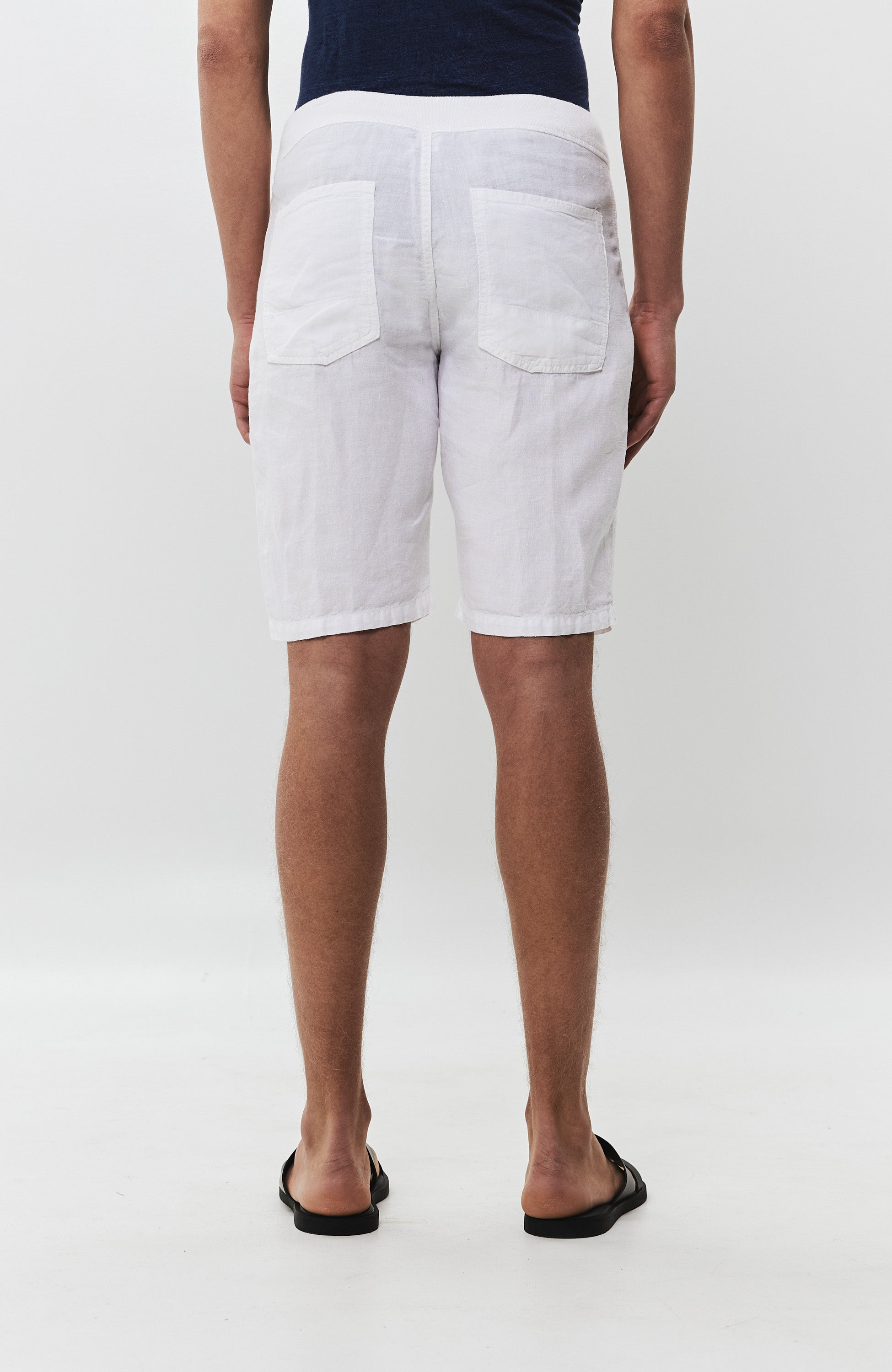 120% lino White Linased lühikesed püksid paelaga image 4
