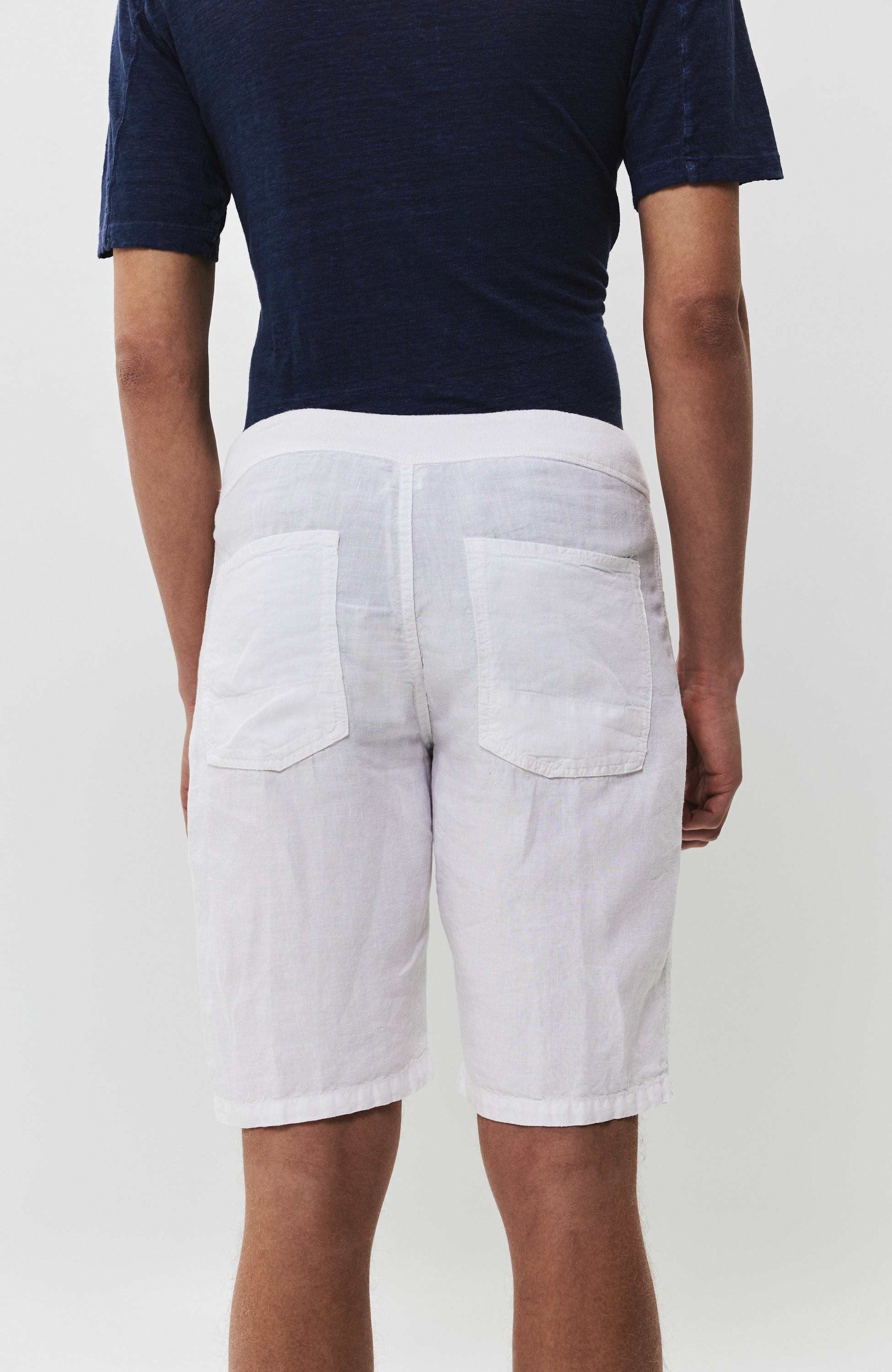 120% lino White Linased lühikesed püksid paelaga image 7