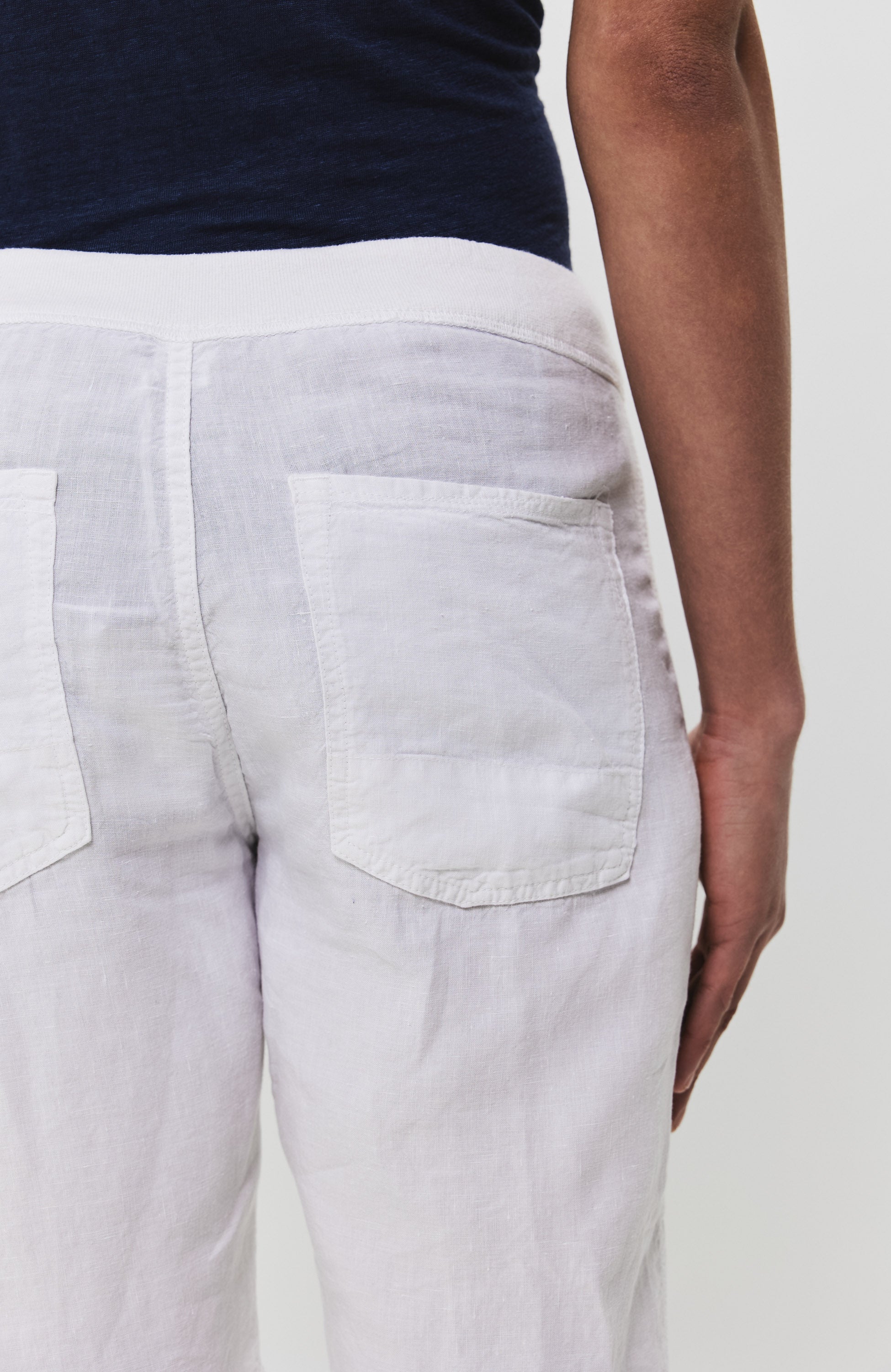 120% lino White Linased lühikesed püksid paelaga image 10
