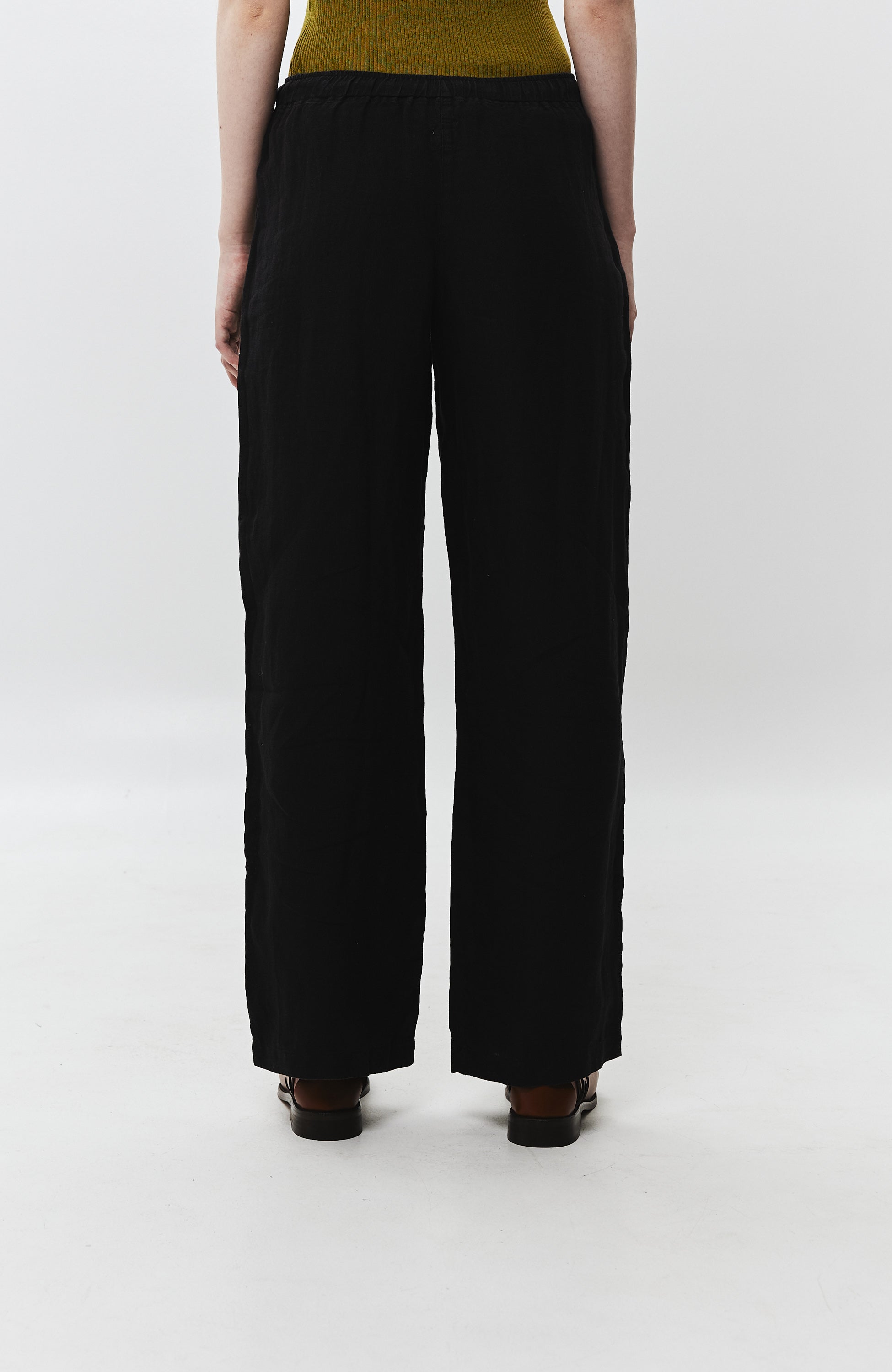 120% lino Black Straight-leg linen trousers image 3