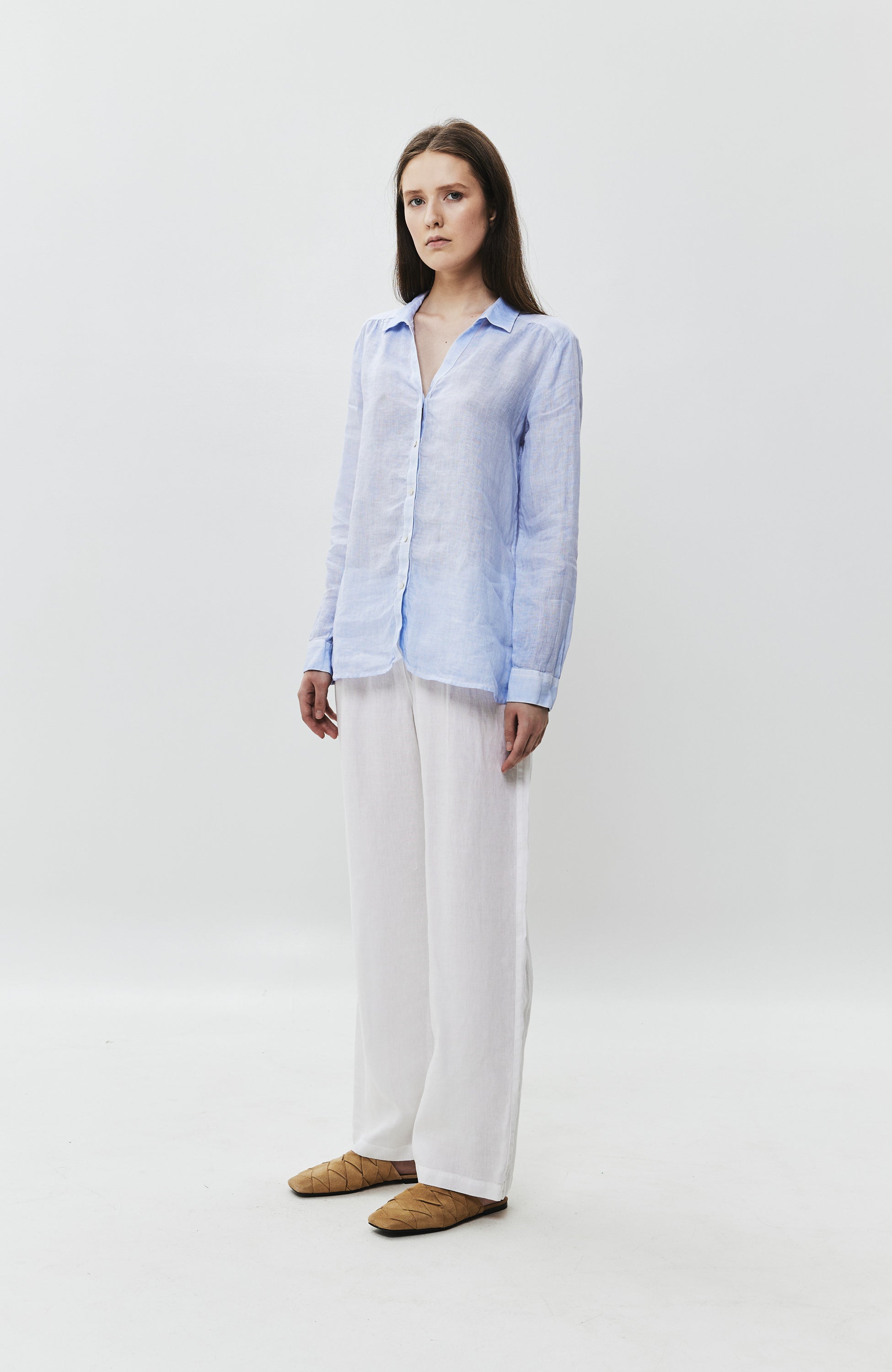 120% lino White Straight-leg linen trousers image 8