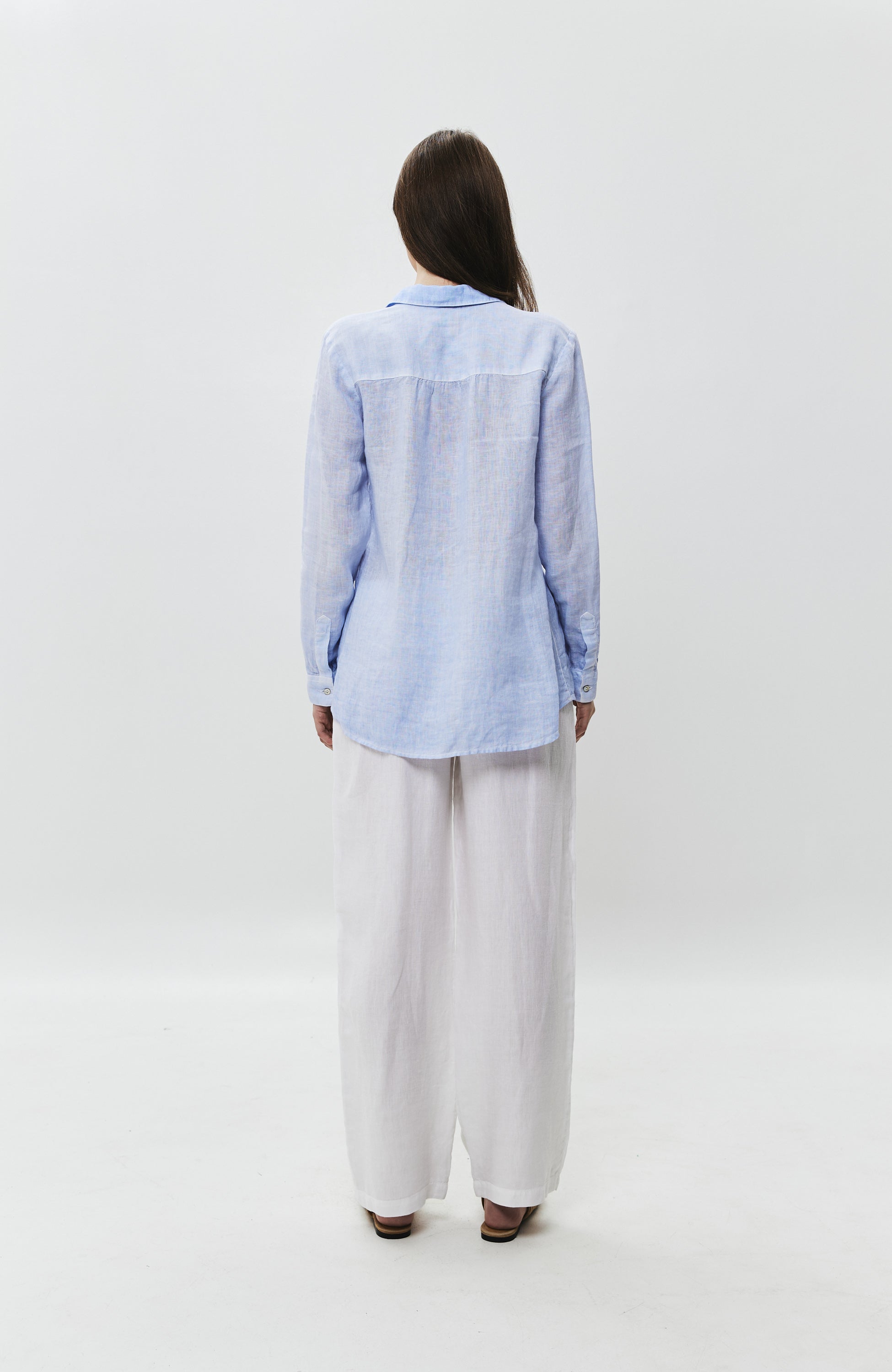 120% lino White Straight-leg linen trousers image 7