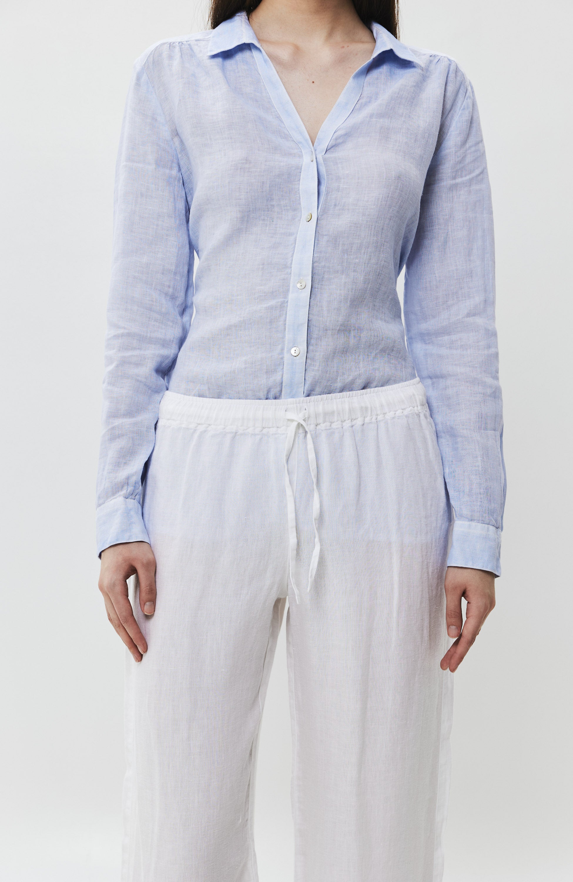120% lino White Straight-leg linen trousers image 6