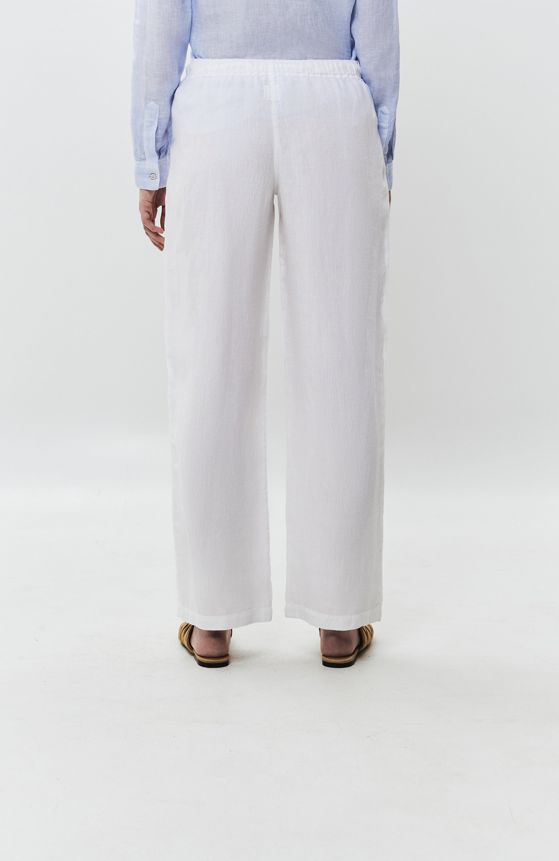 120% lino White Straight-leg linen trousers image 5