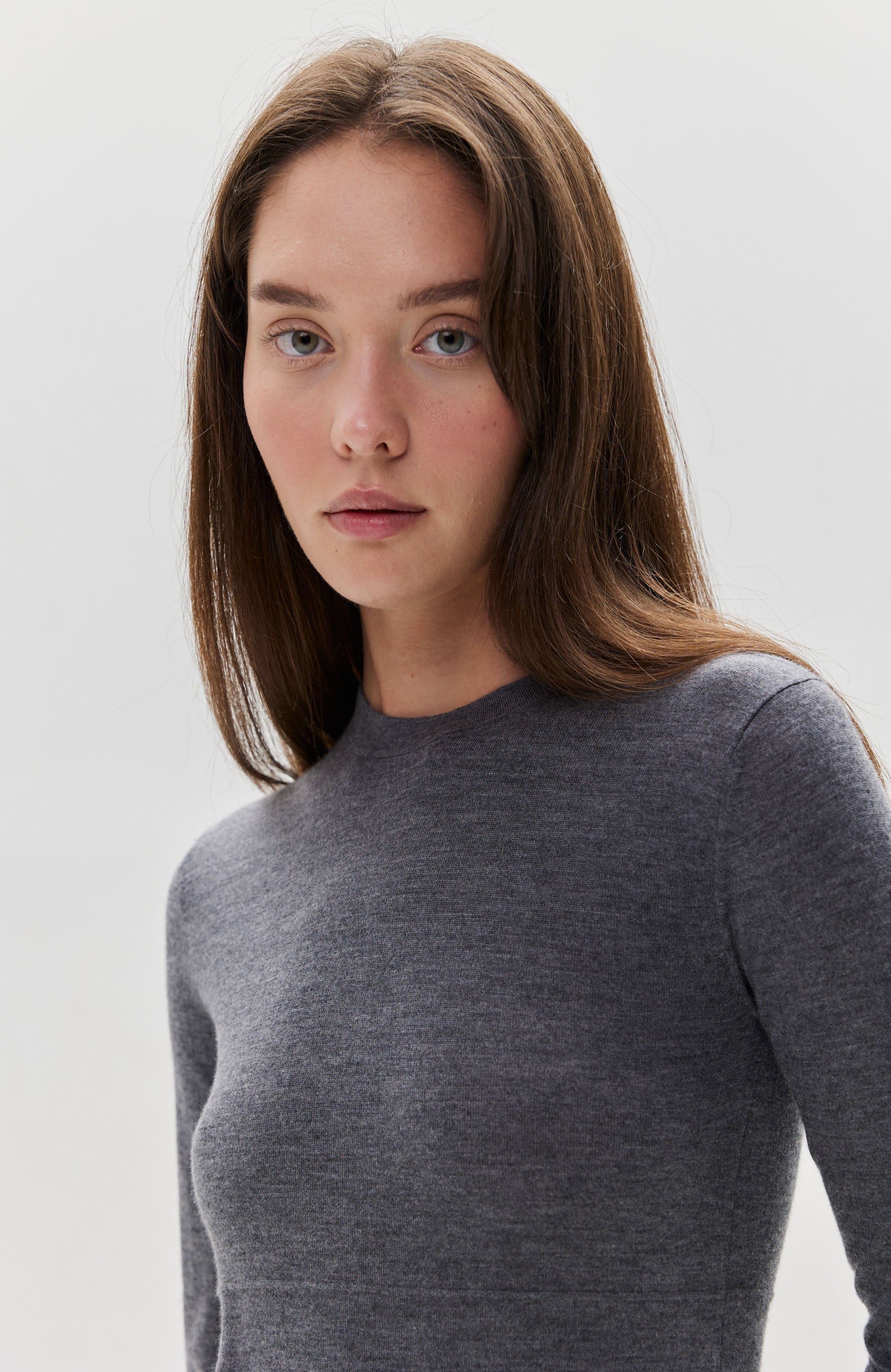 Lisa yang Grey Roundneck fine-knit top rowen image 5