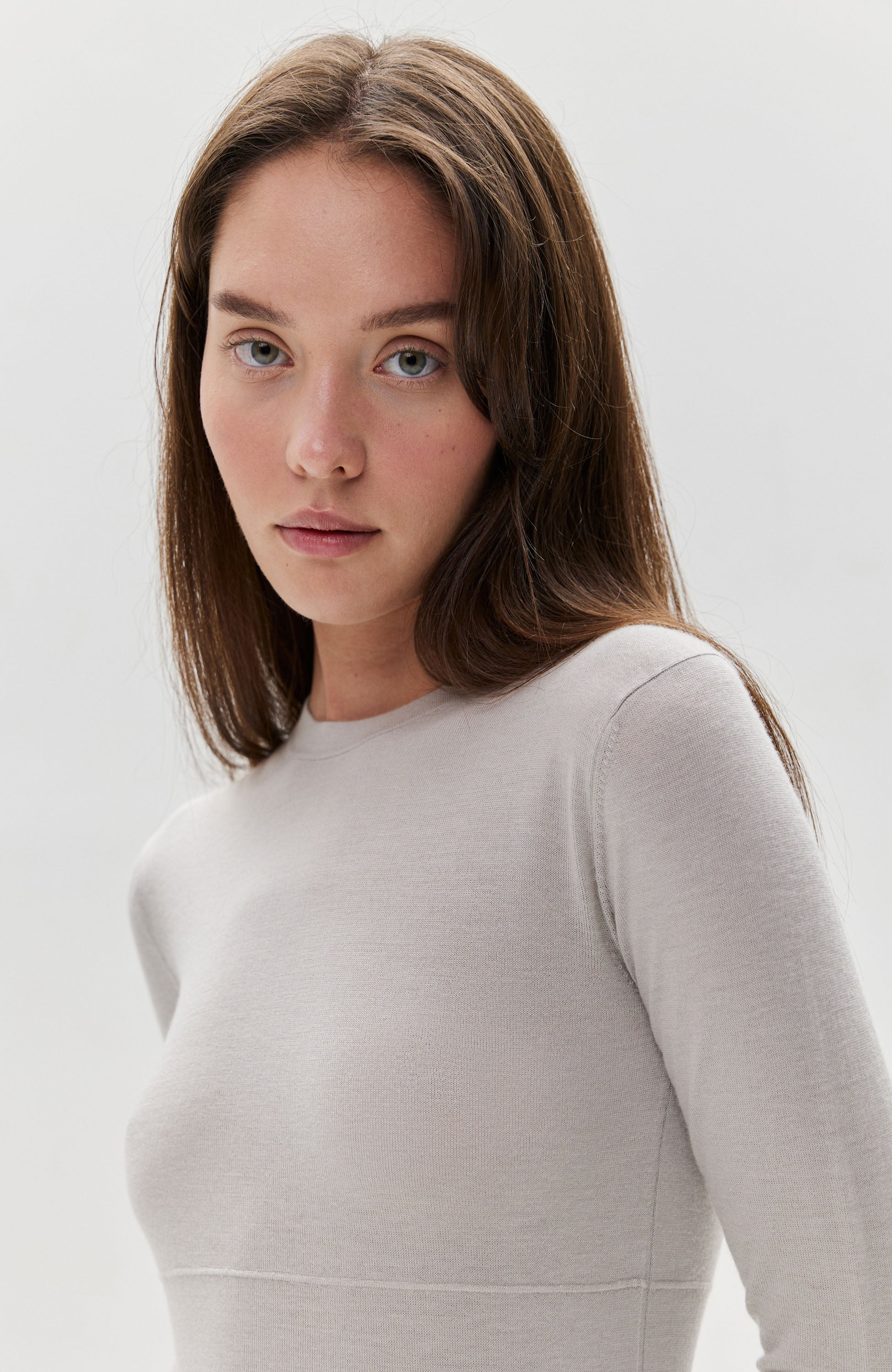 Lisa yang Grey Roundneck fine-knit top rowen image 6