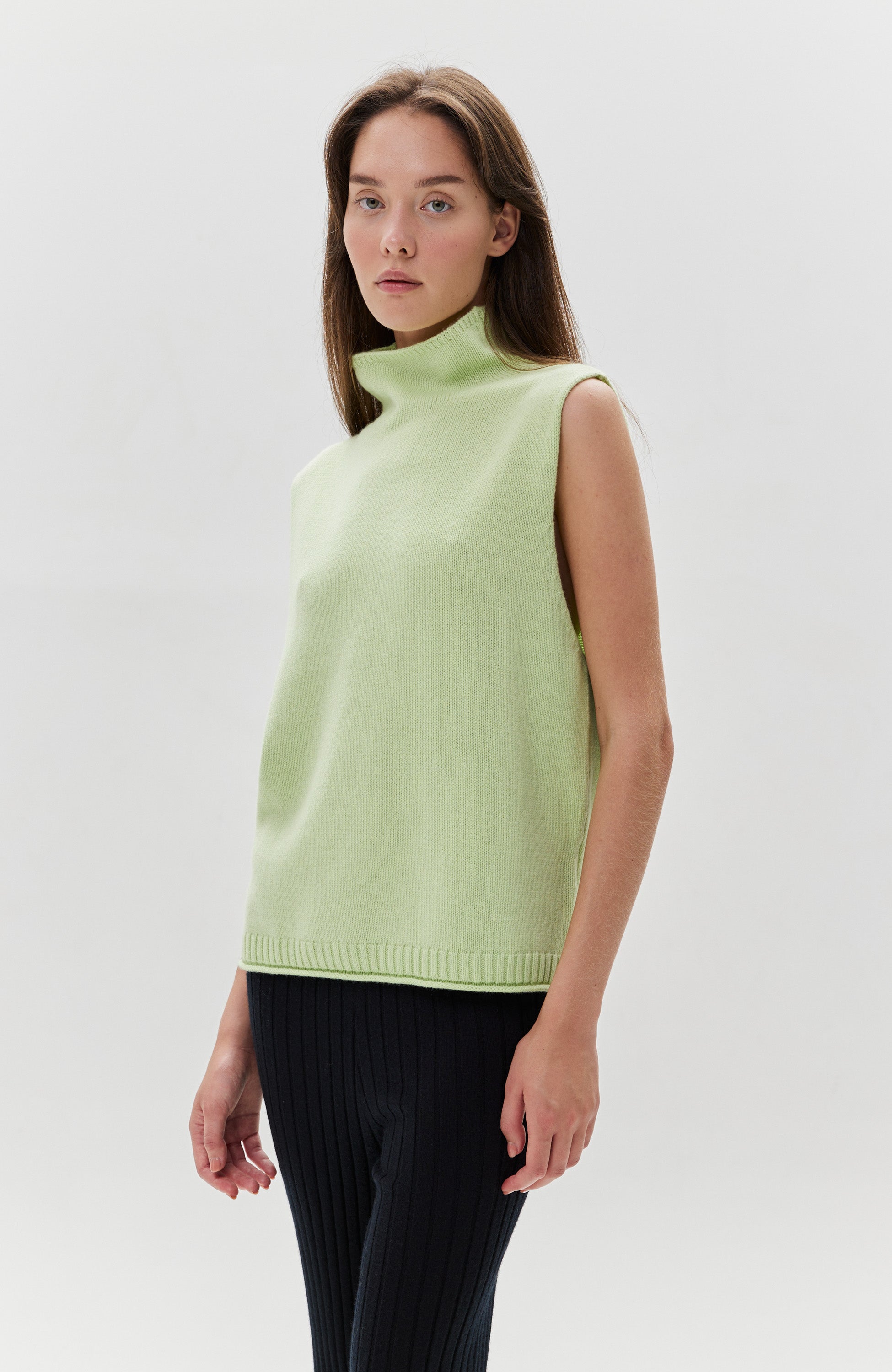 Lisa yang Green Mockneck cashmere vest tova image 3