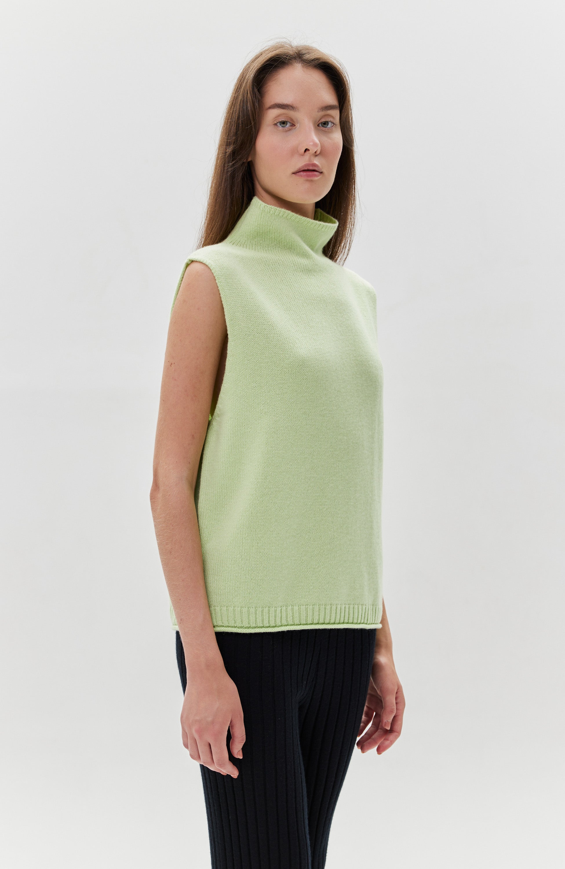 Lisa yang Green Mockneck cashmere vest tova image 4