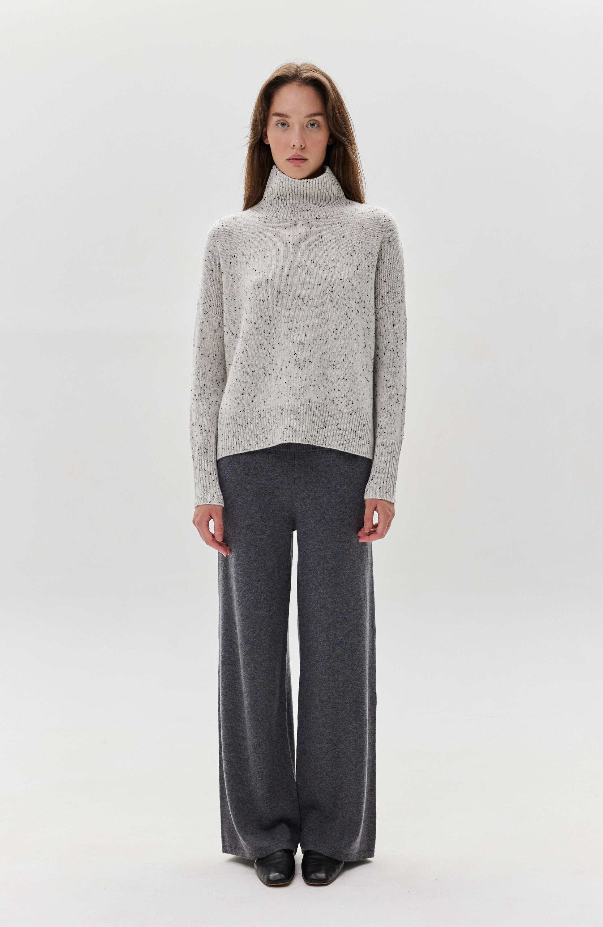 Lisa yang Grey Highneck cashmere sweater heidi blender image 7