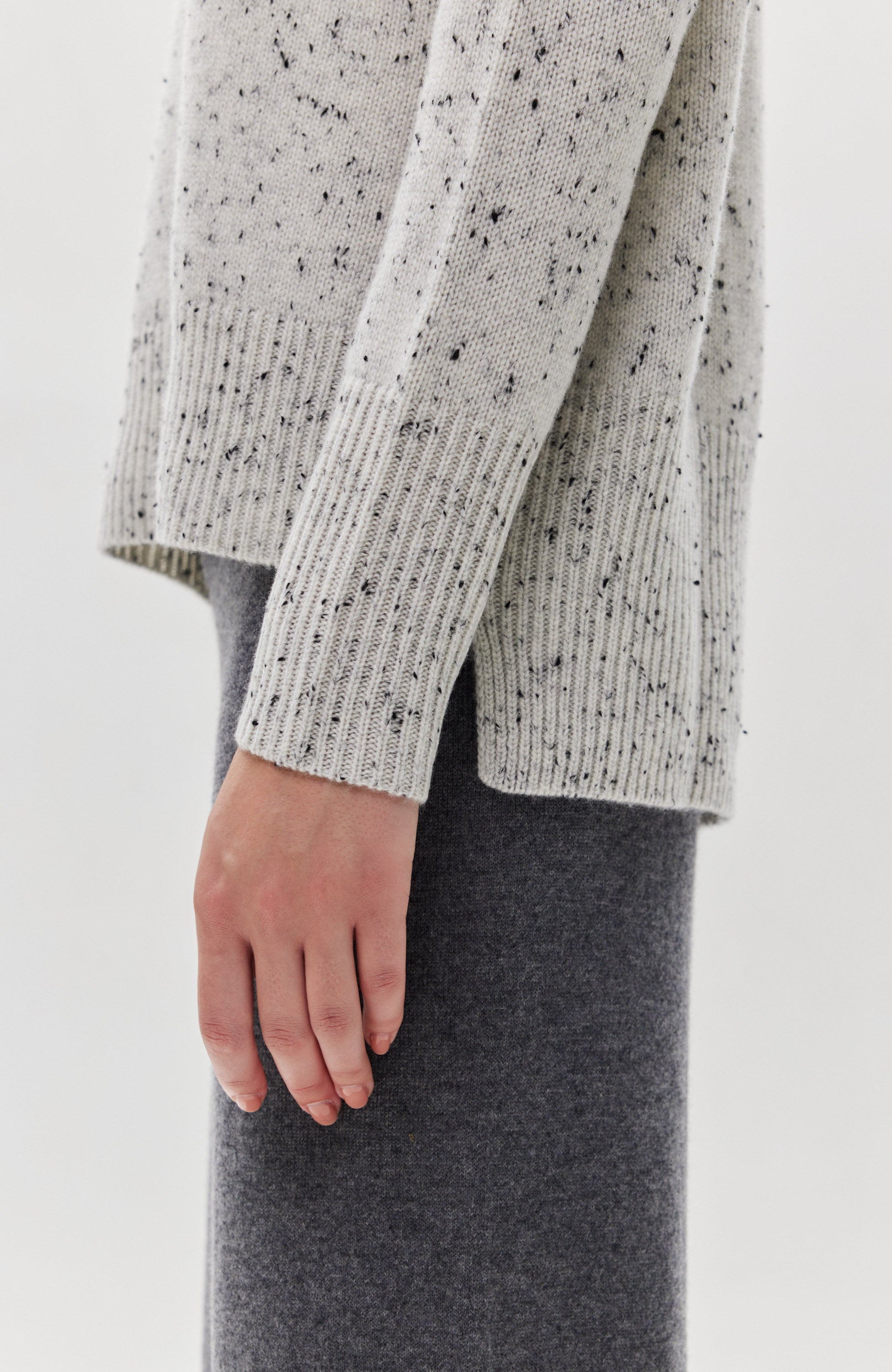 Lisa yang Grey Highneck cashmere sweater heidi blender image 6