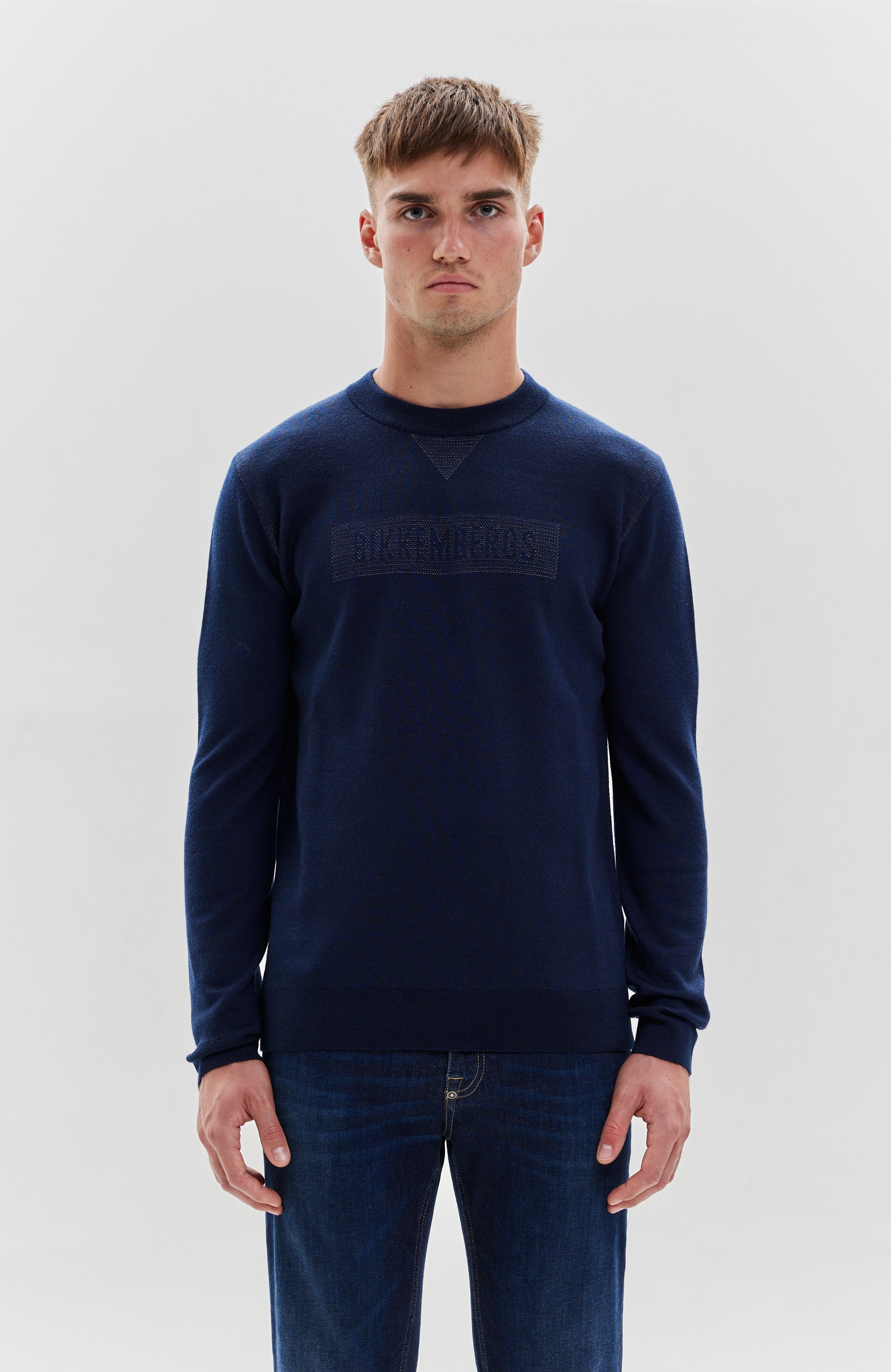 Dirk bikkembergs Blue Sweter z okrągłym dekoltem image 1