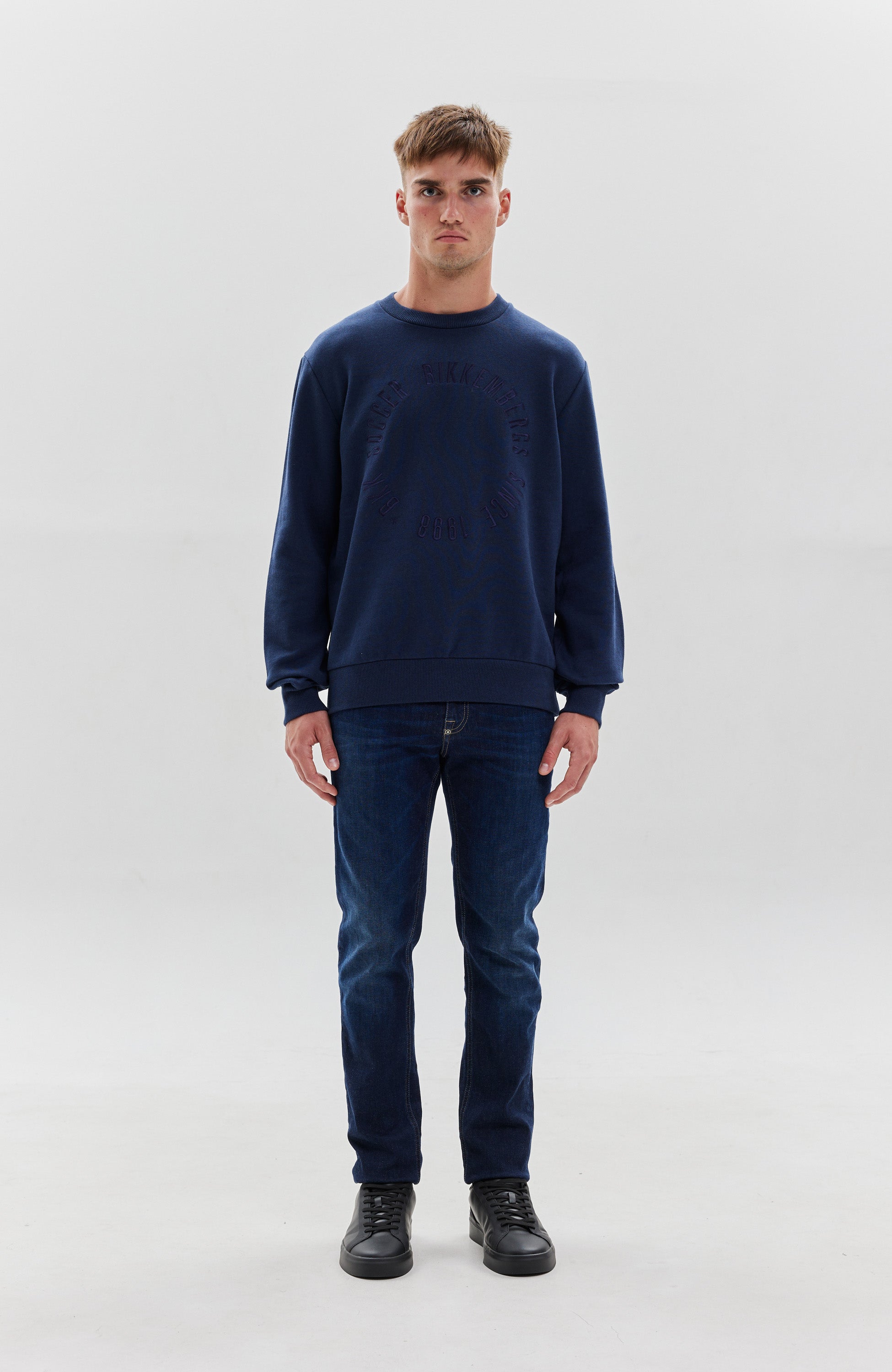 Dirk bikkembergs Navy Dressipluus logo tikandiga image 6
